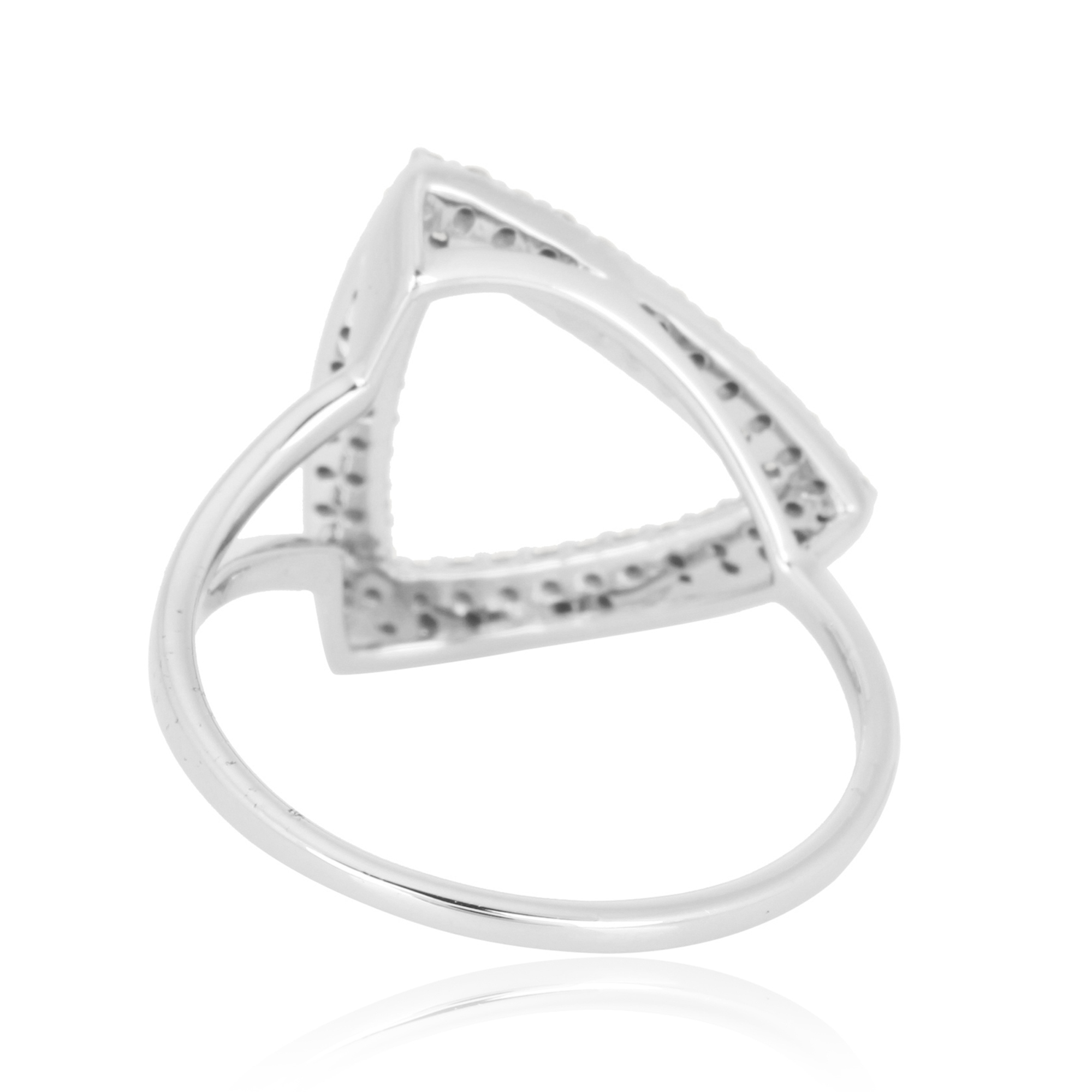 White Gold Triangle Diamond Ring