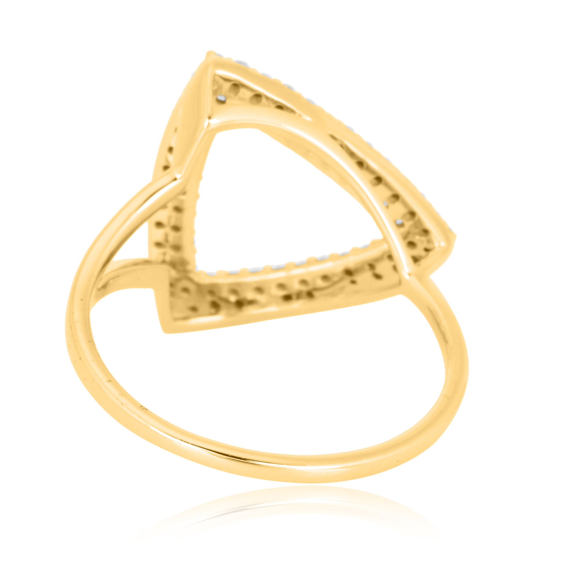 Yellow Gold Triangle Diamond Ring