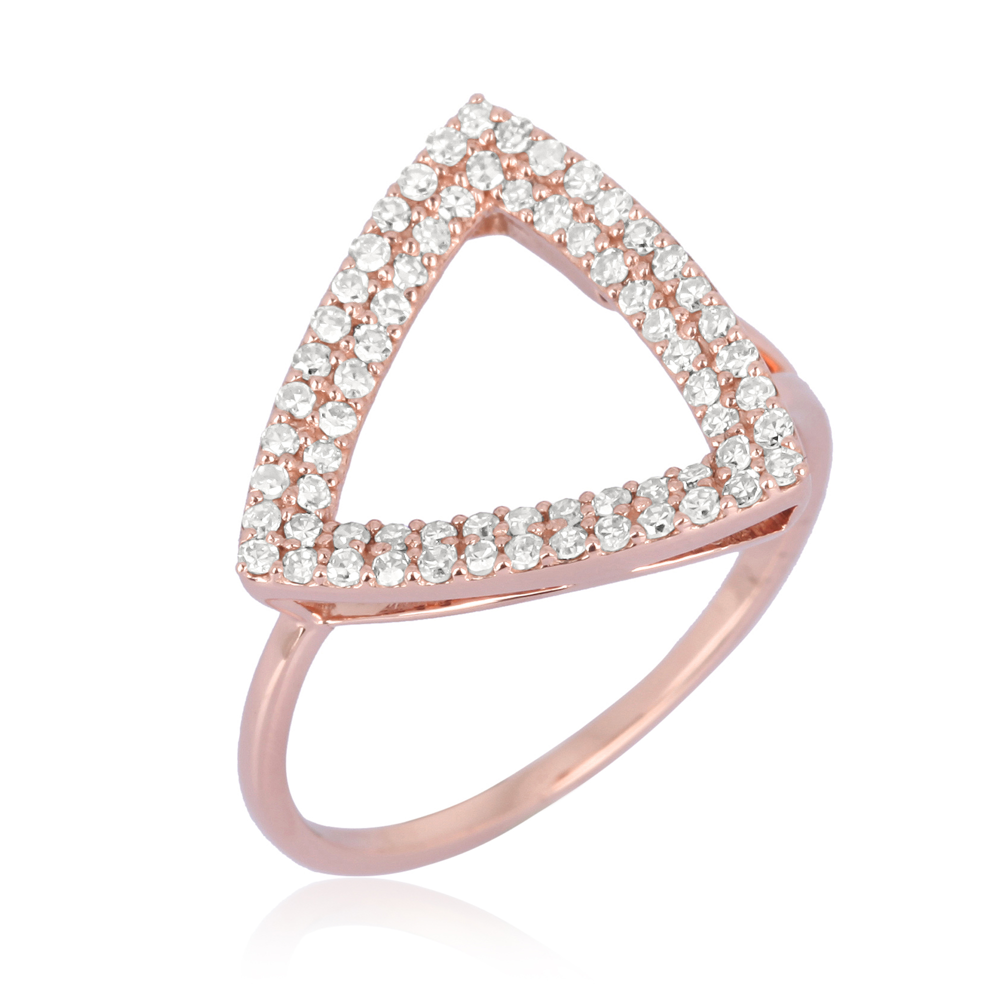 Rose Gold Triangle Diamond Ring