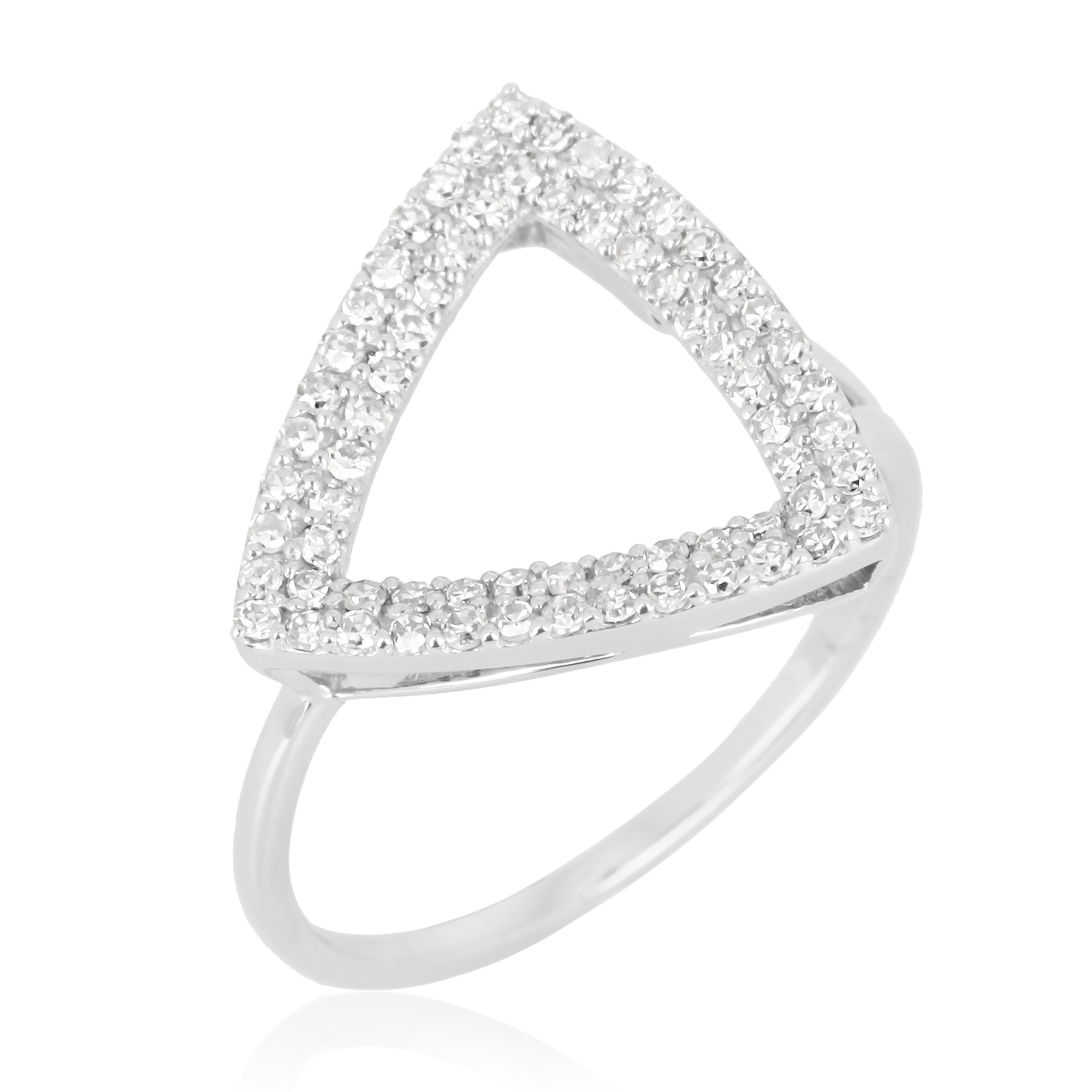 White Gold Triangle Diamond Ring