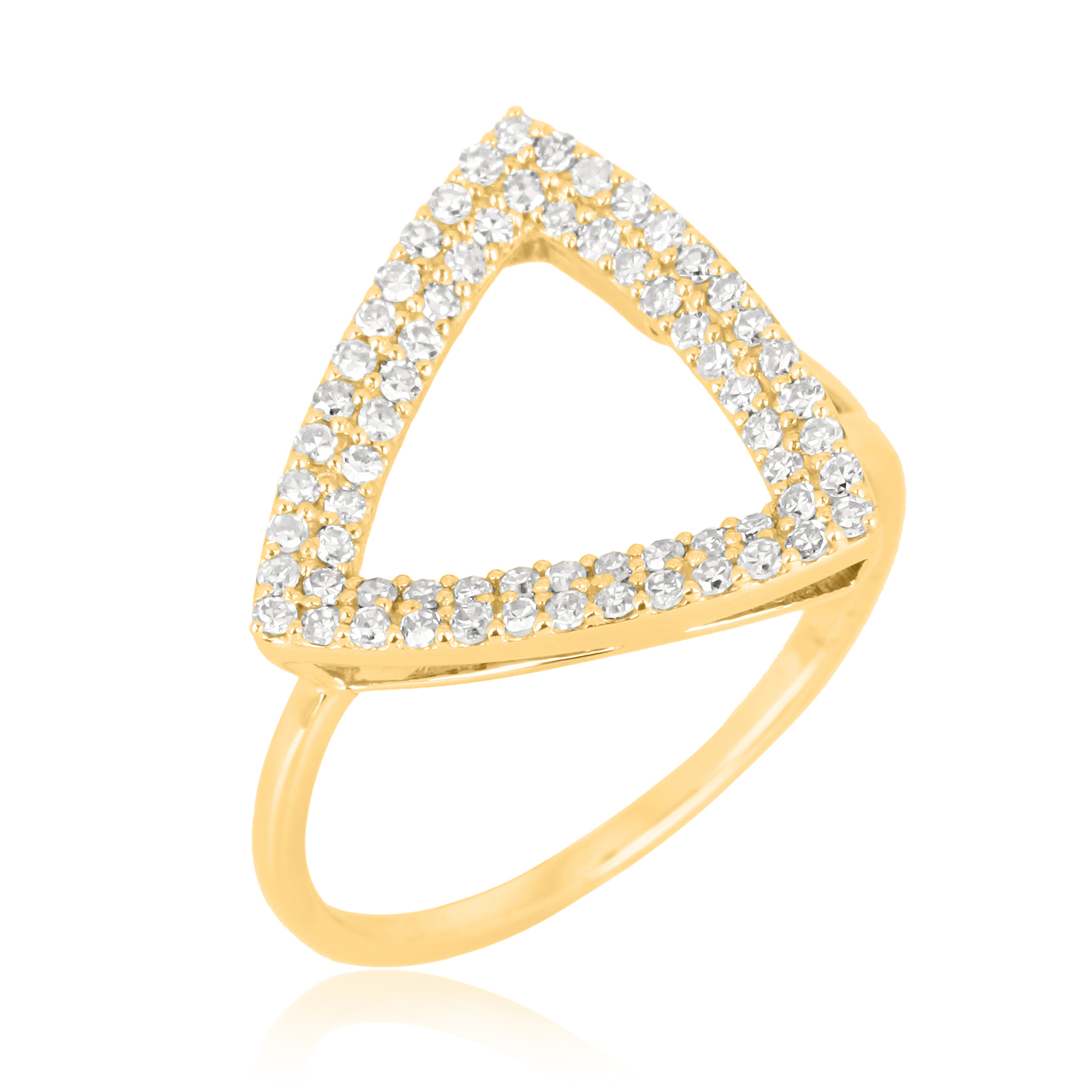 Yellow Gold Triangle Diamond Ring