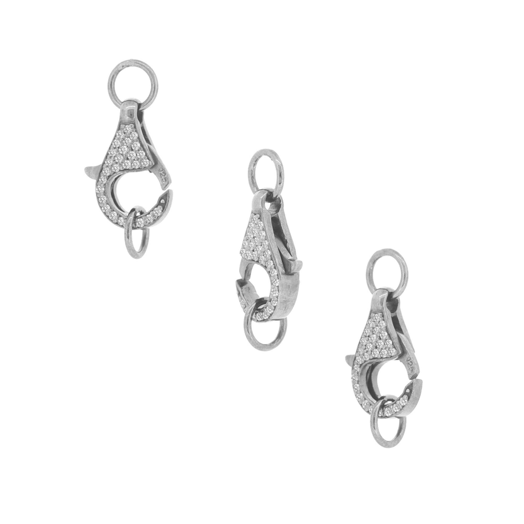 White Gold Pave Diamond Spring Lock