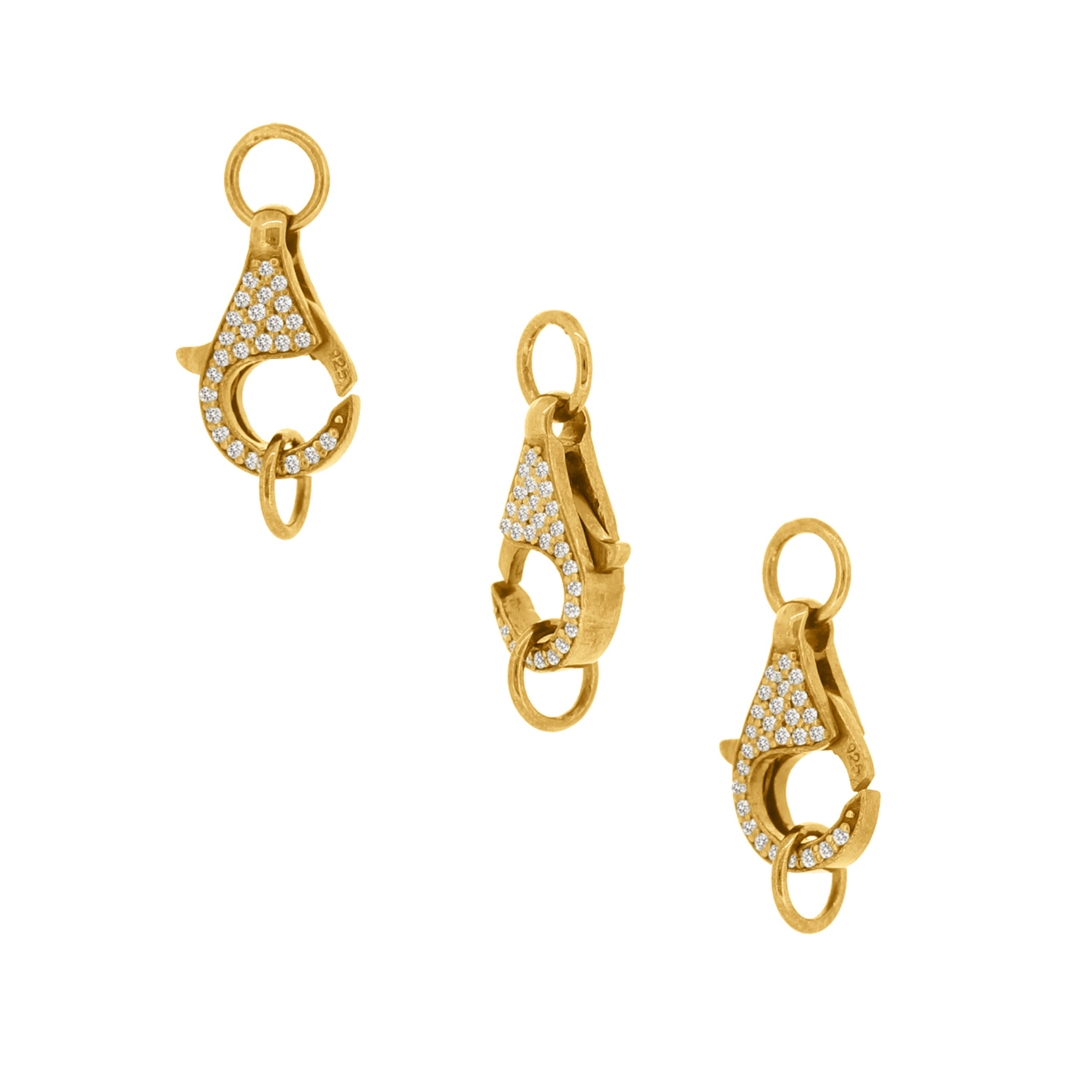 Yellow Gold Pave Diamond Spring Lock