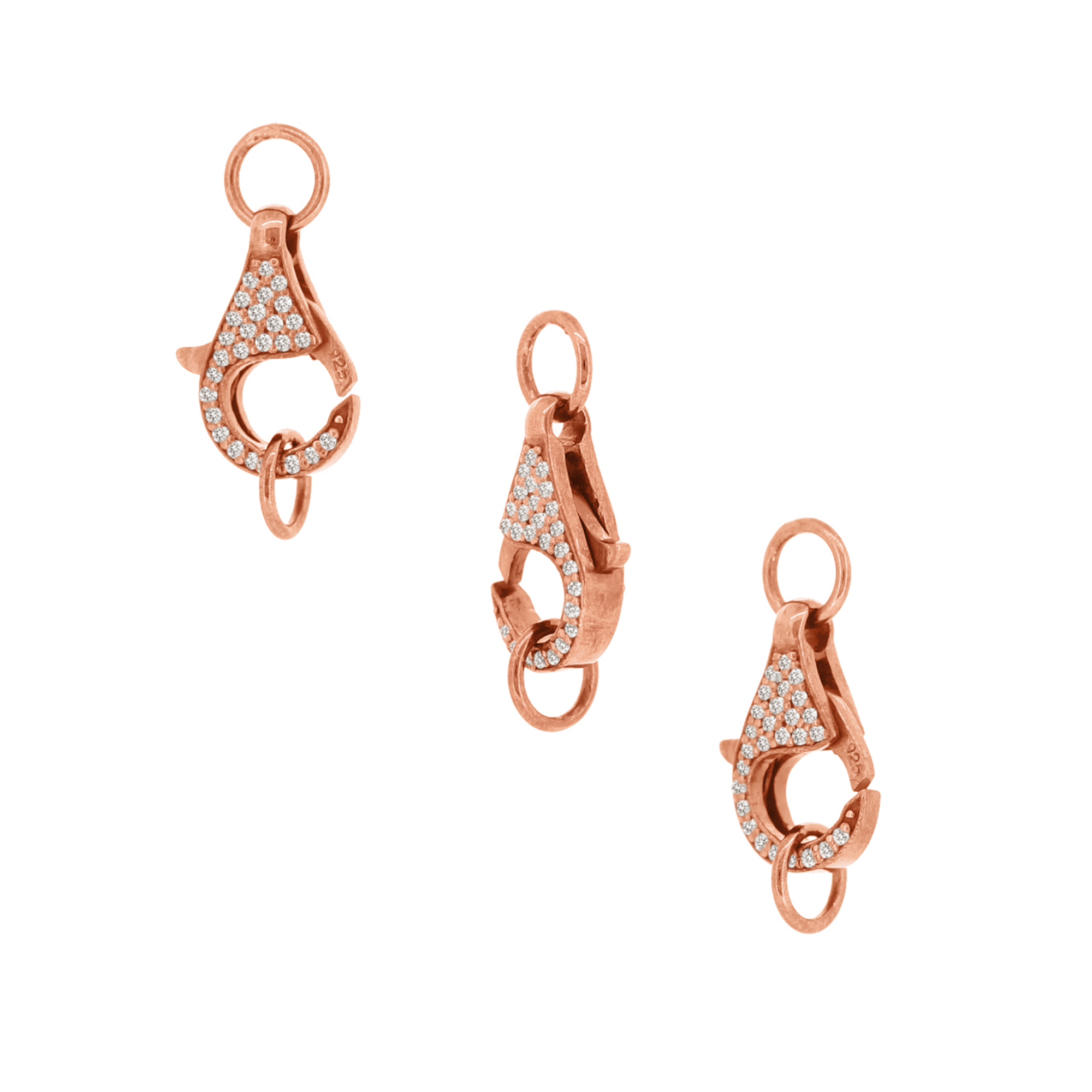 Rose Gold Pave Diamond Spring Lock