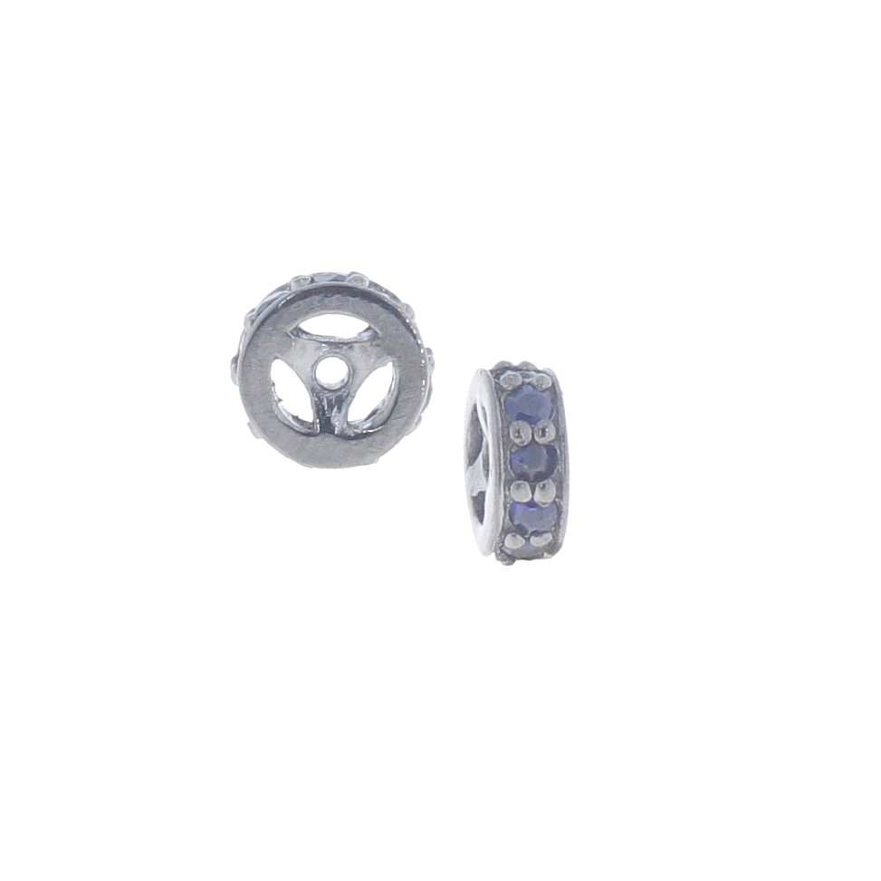 Sterling Silver 6MM Blue Sapphire Rondelle