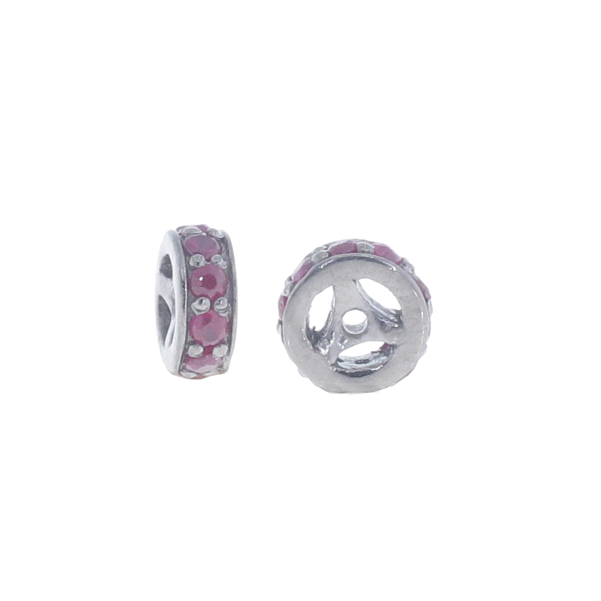 Sterling Silver 6MM Ruby Rondelle