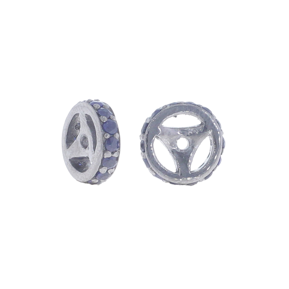 Sterling Silver 8MM Blue Sapphire Rondelle