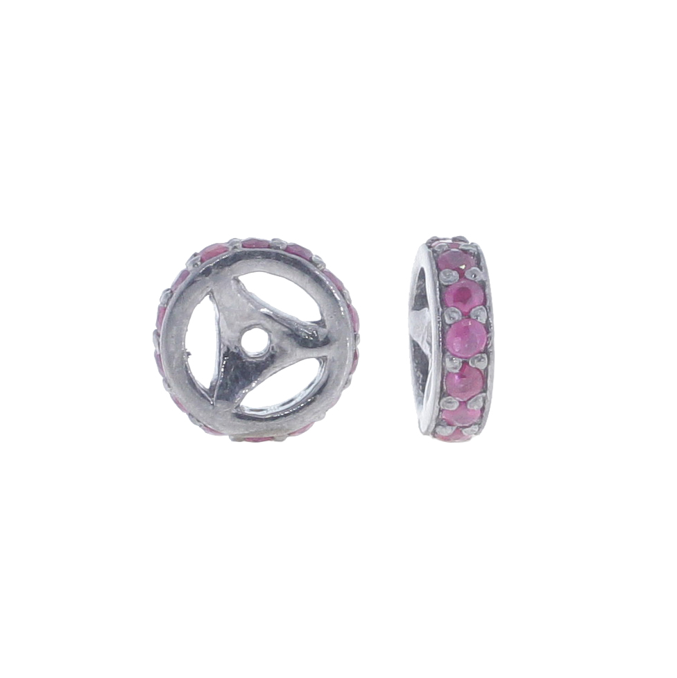 Sterling Silver 8MM Ruby Rondelle