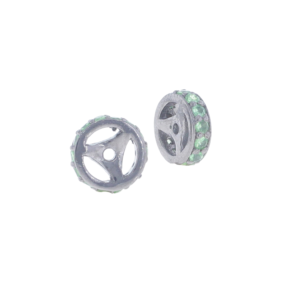 Sterling Silver 8MM T-savorite Rondelle