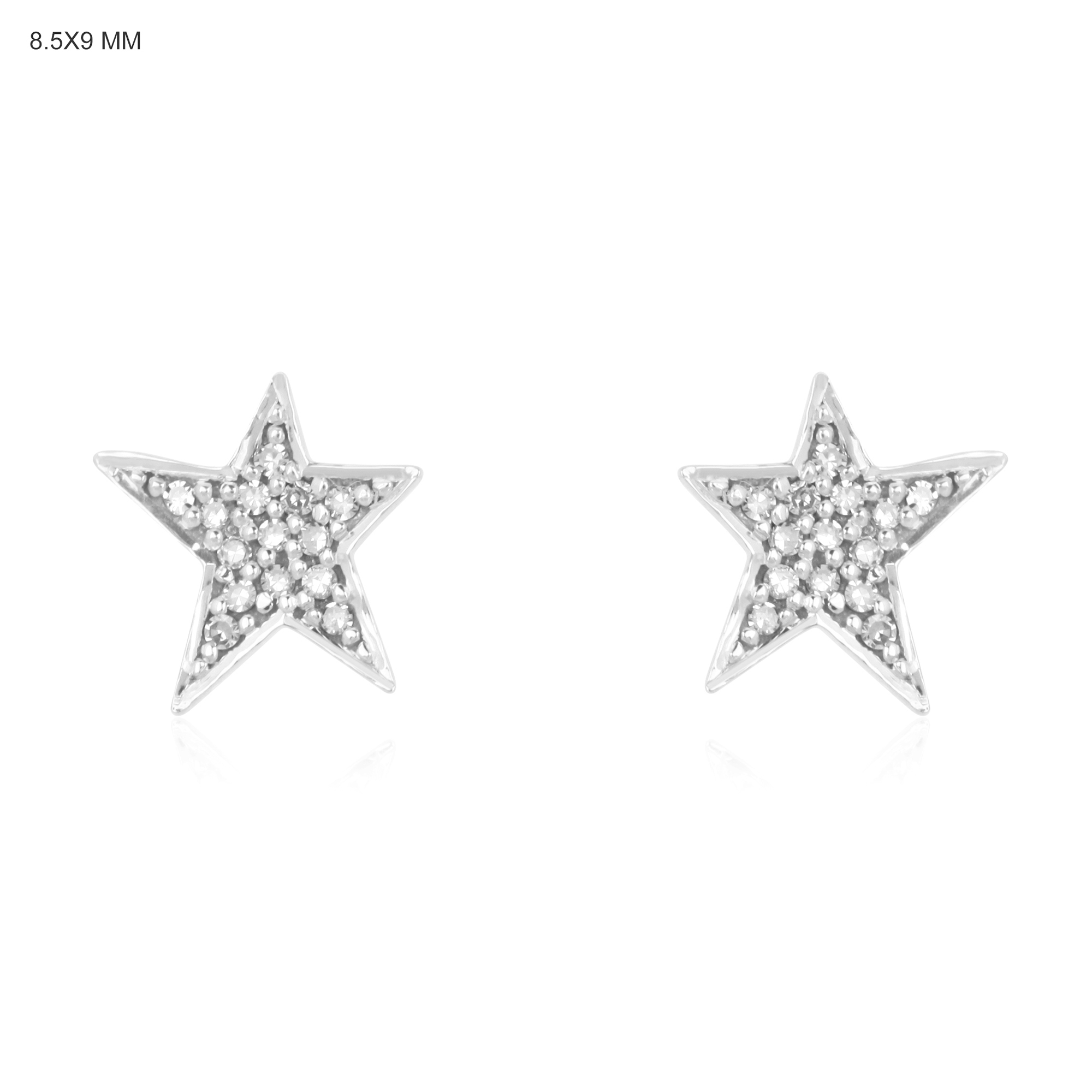 Sterling Silver Diamond Star Earrings