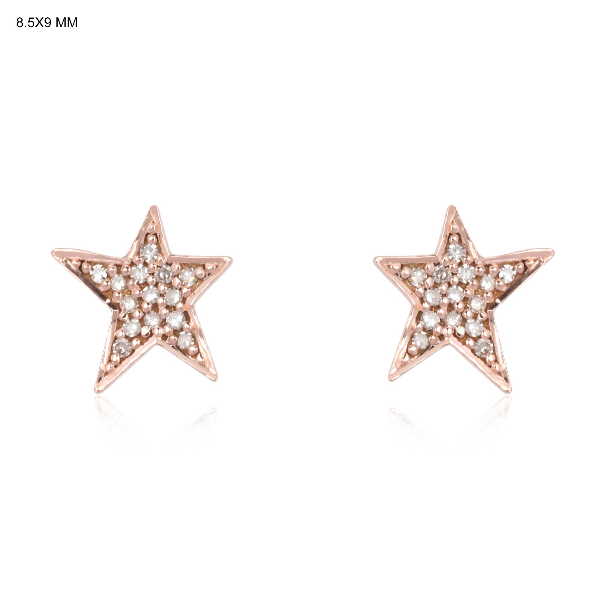 Rose Gold Diamond Star Earrings
