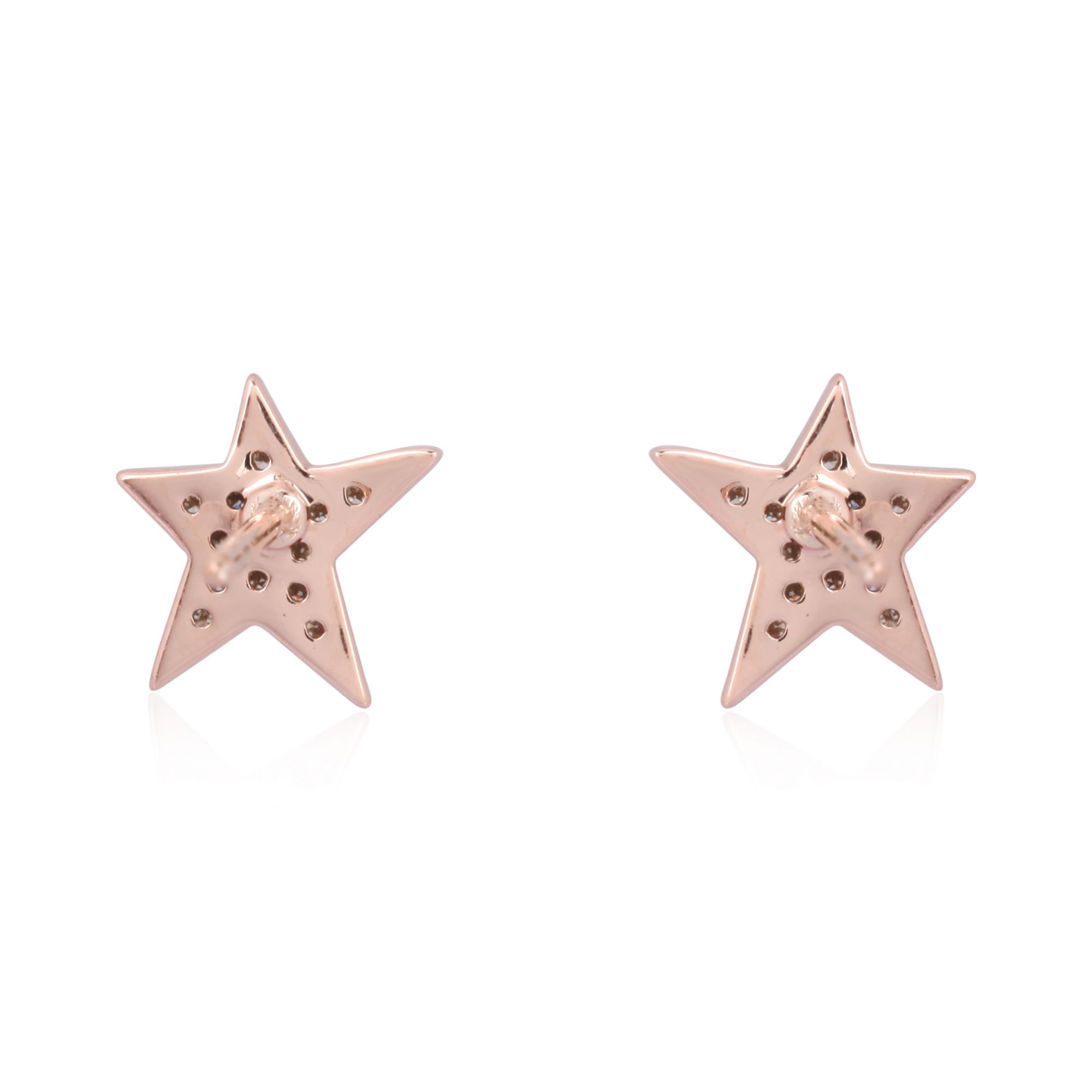 Rose Gold Diamond Star Earrings