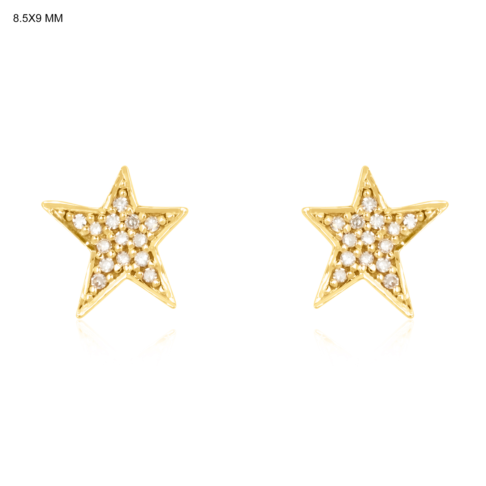 Yellow Gold Diamond Star Earrings