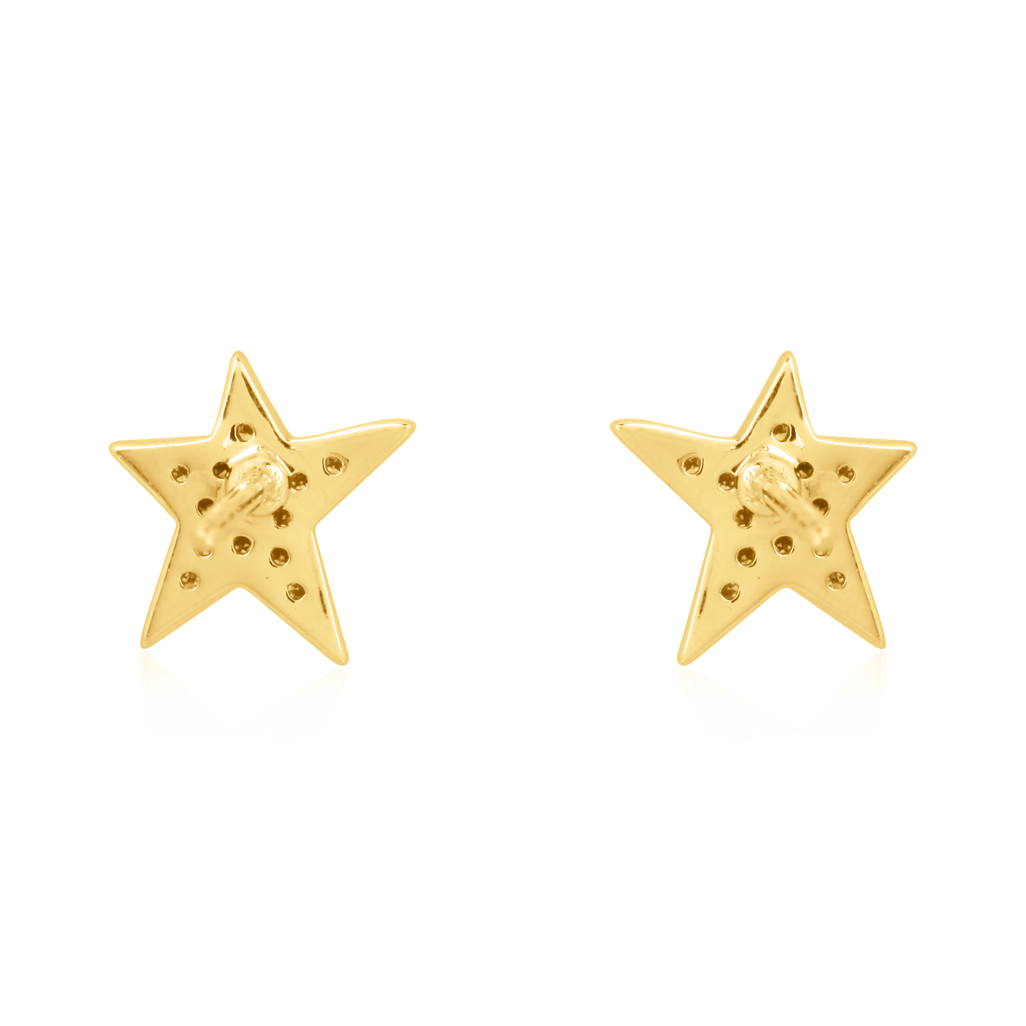 Yellow Gold Diamond Star Earrings