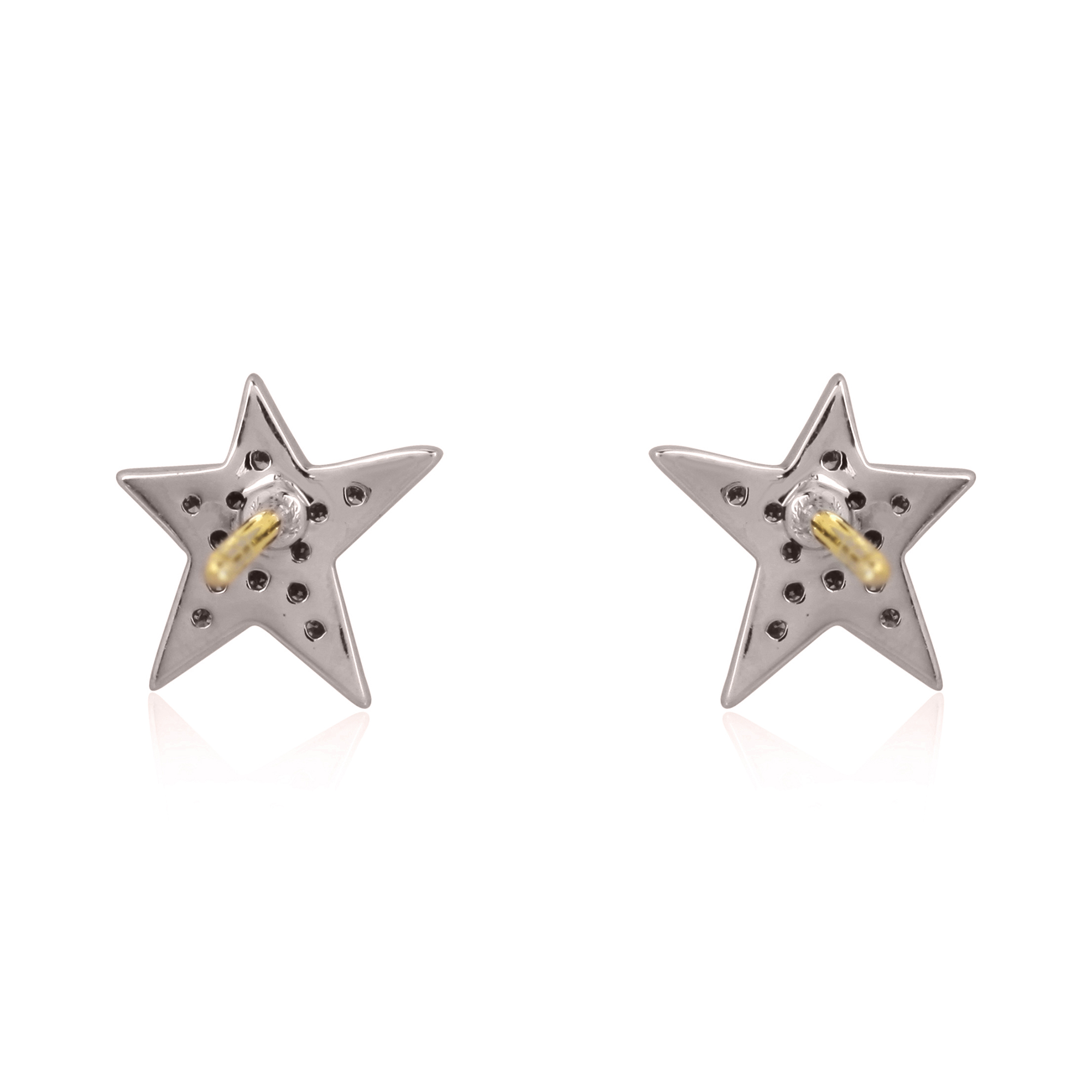 Sterling Silver Diamond Star Earrings