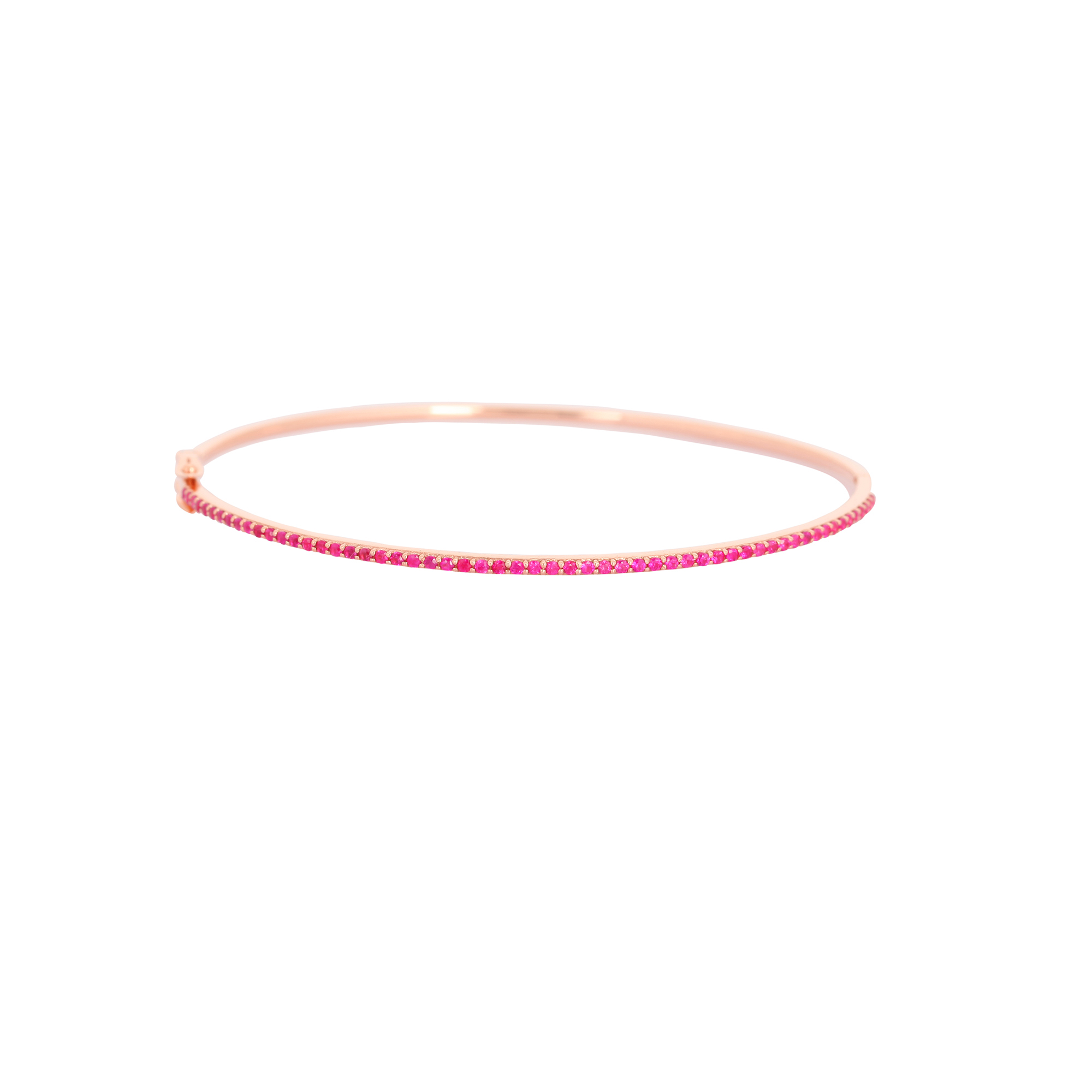 Ruby single line Rose Gold Openable Bangle