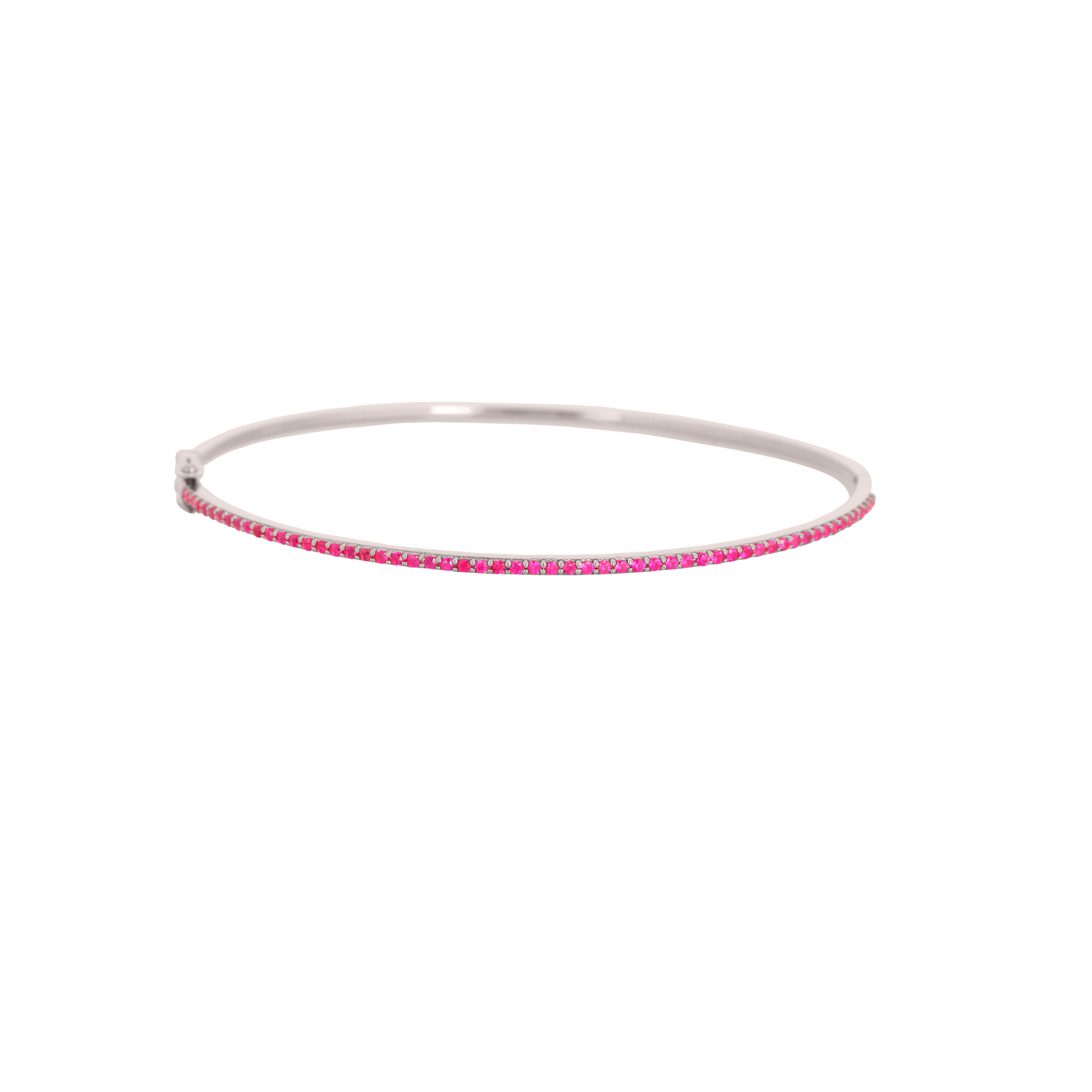 Ruby Single line Sterling Silver Openable Bangle