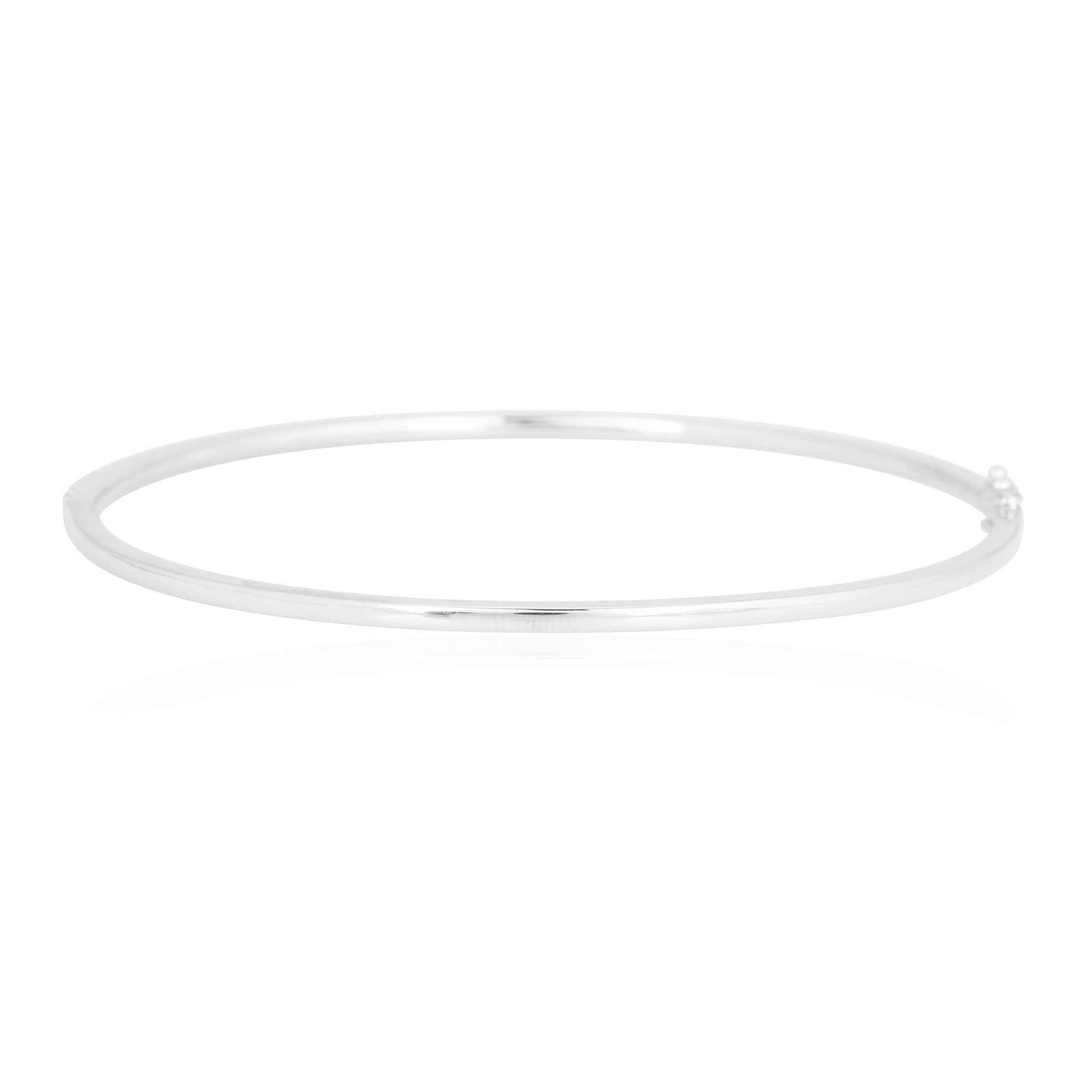Single Line Diamond Sterling Silver Openable Bangle