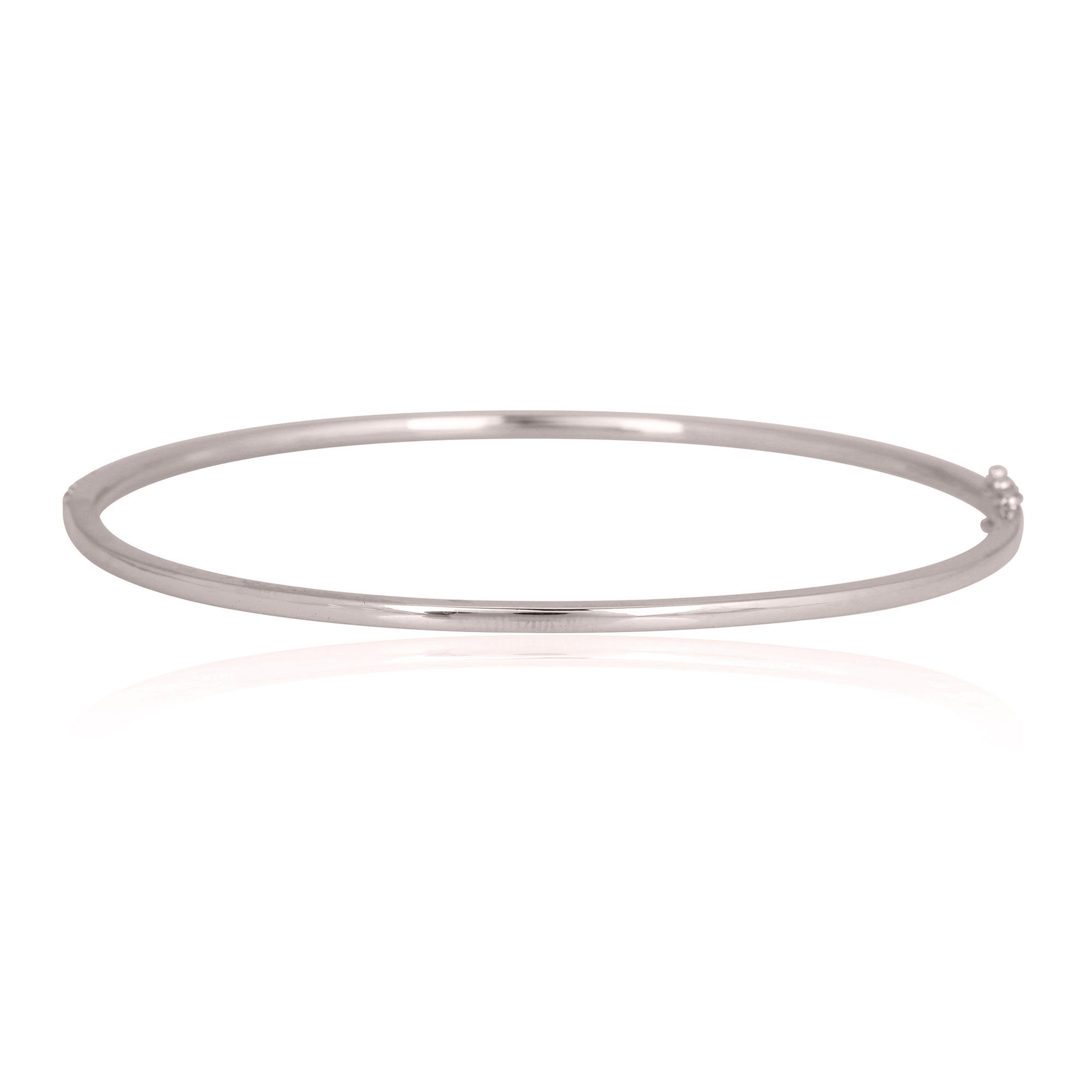 Single Line Diamond Sterling Silver Openable Bangle