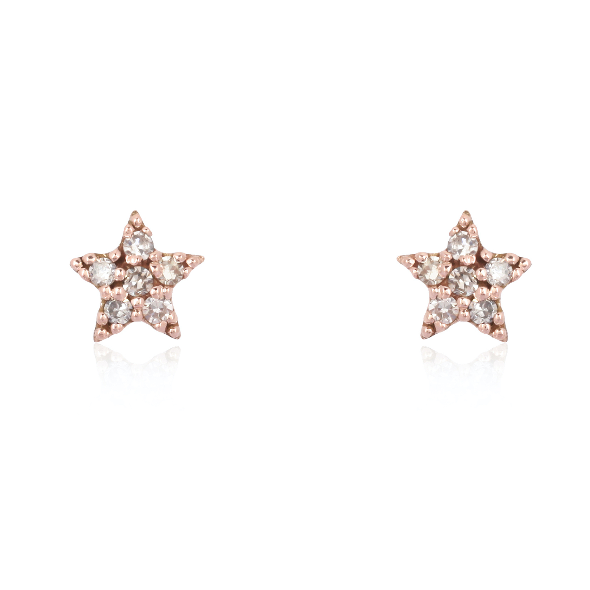 Rose Gold Star Diamond Studs