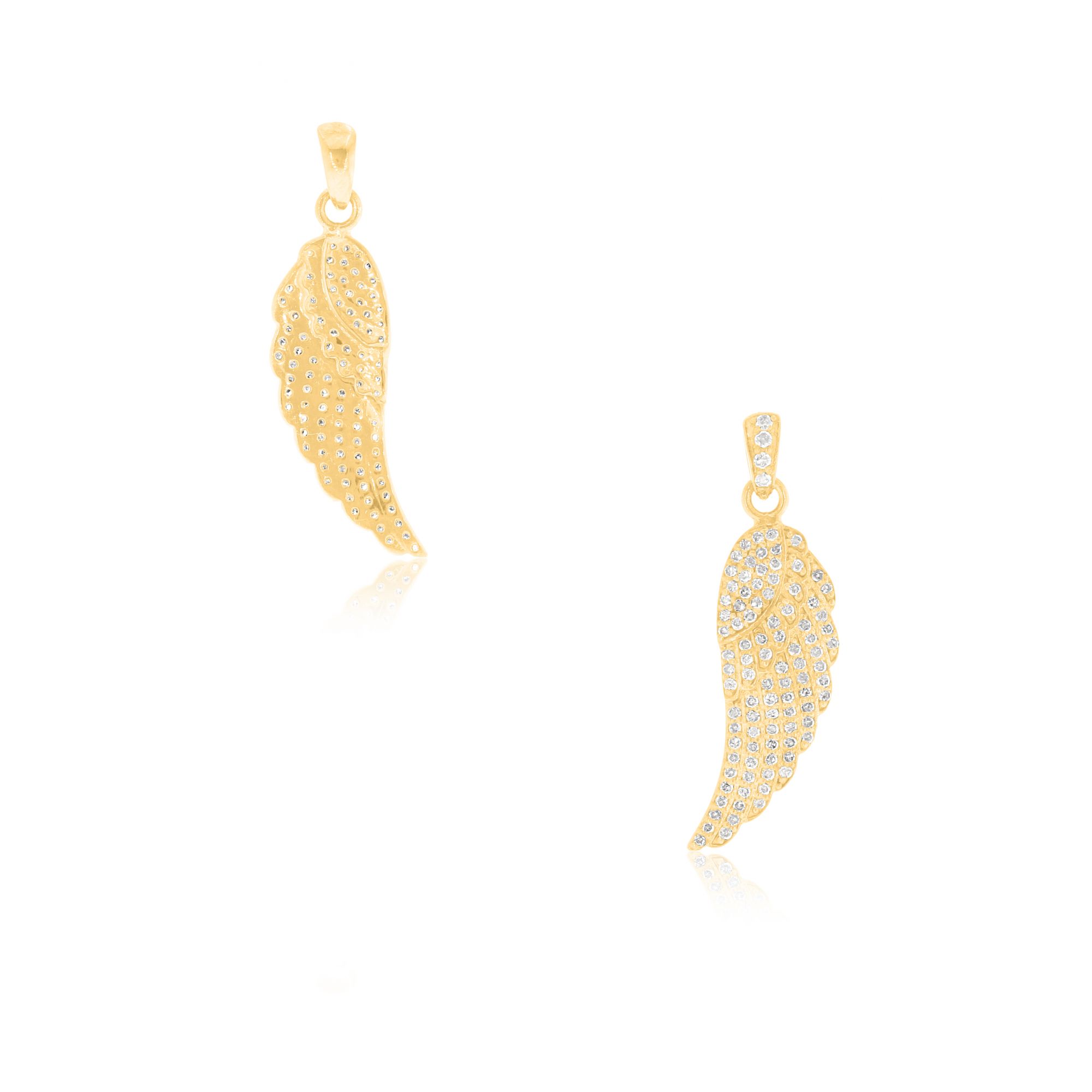 Sterling Silver Feather Diamond Pendant