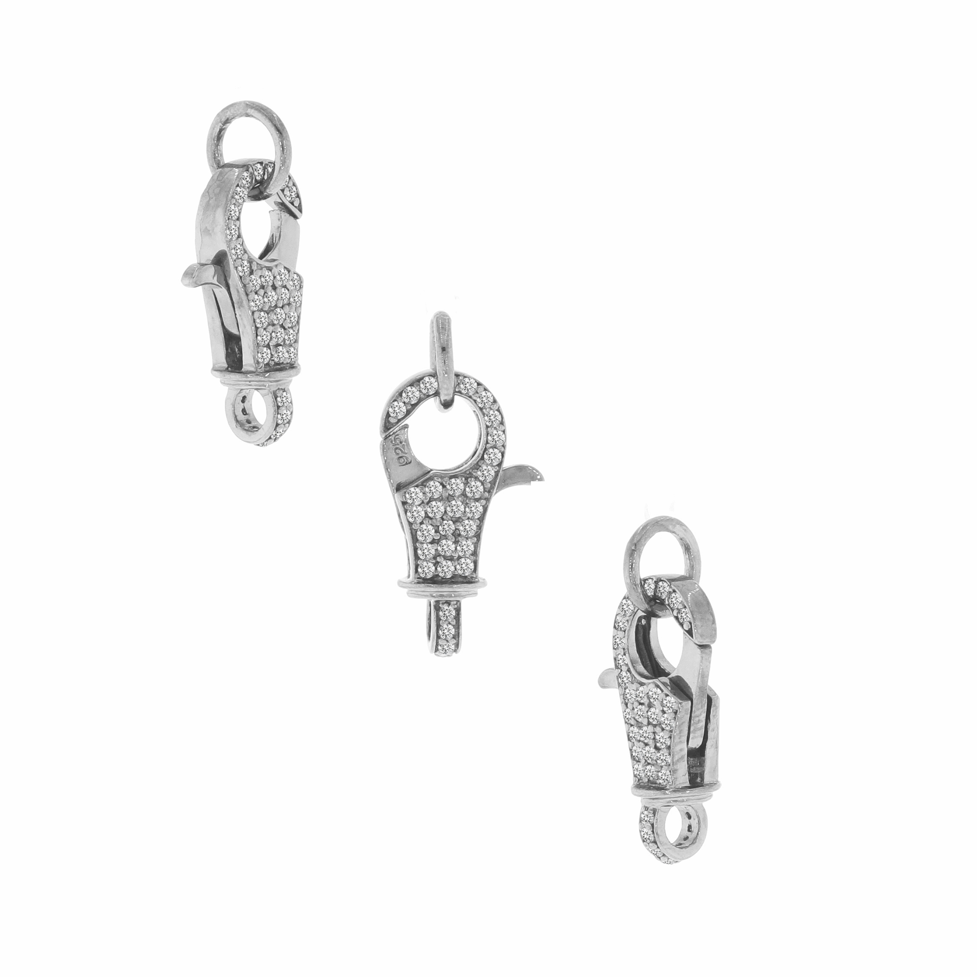 White Gold Pave Diamond Spring Lock
