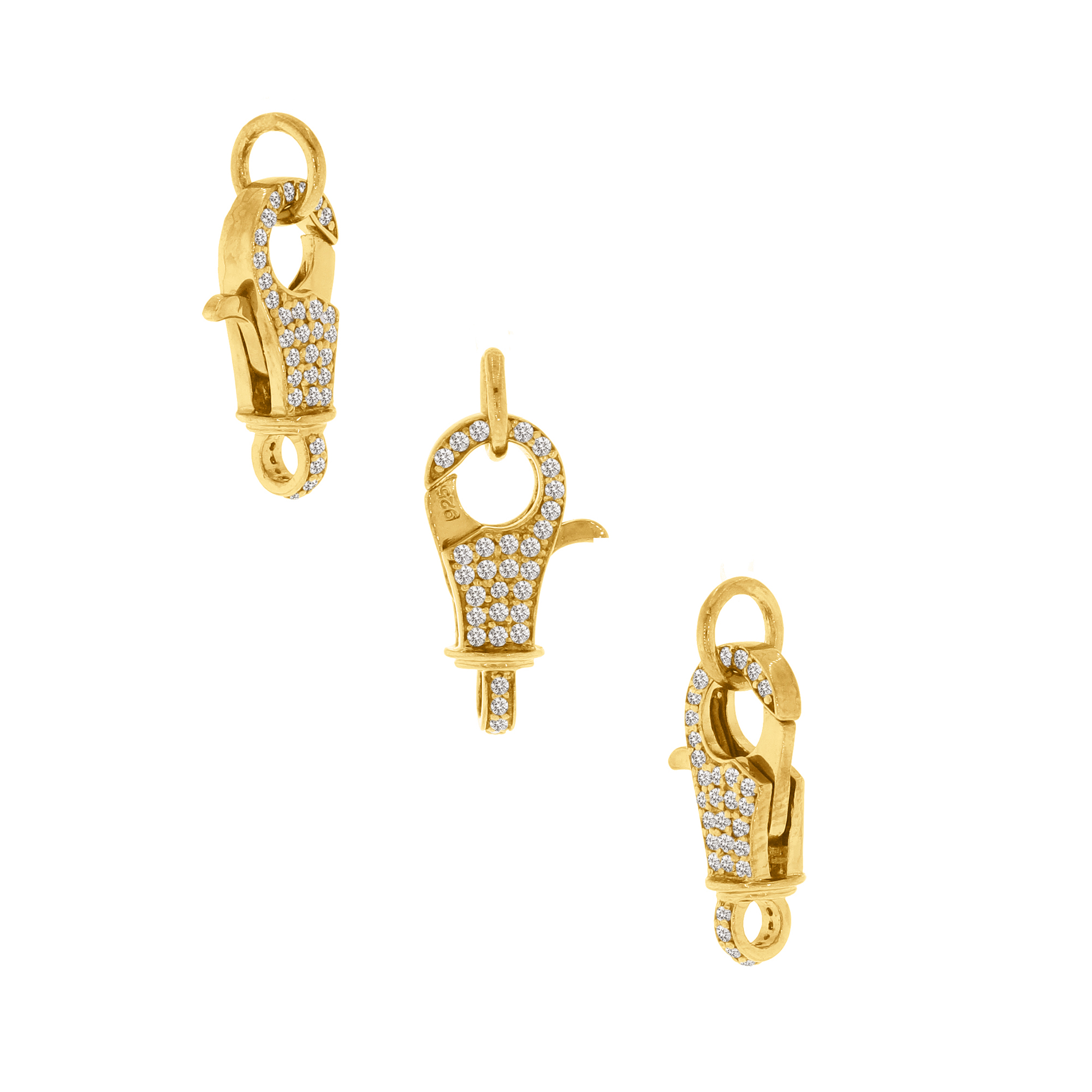 Yellow Gold Pave Diamond Spring Lock