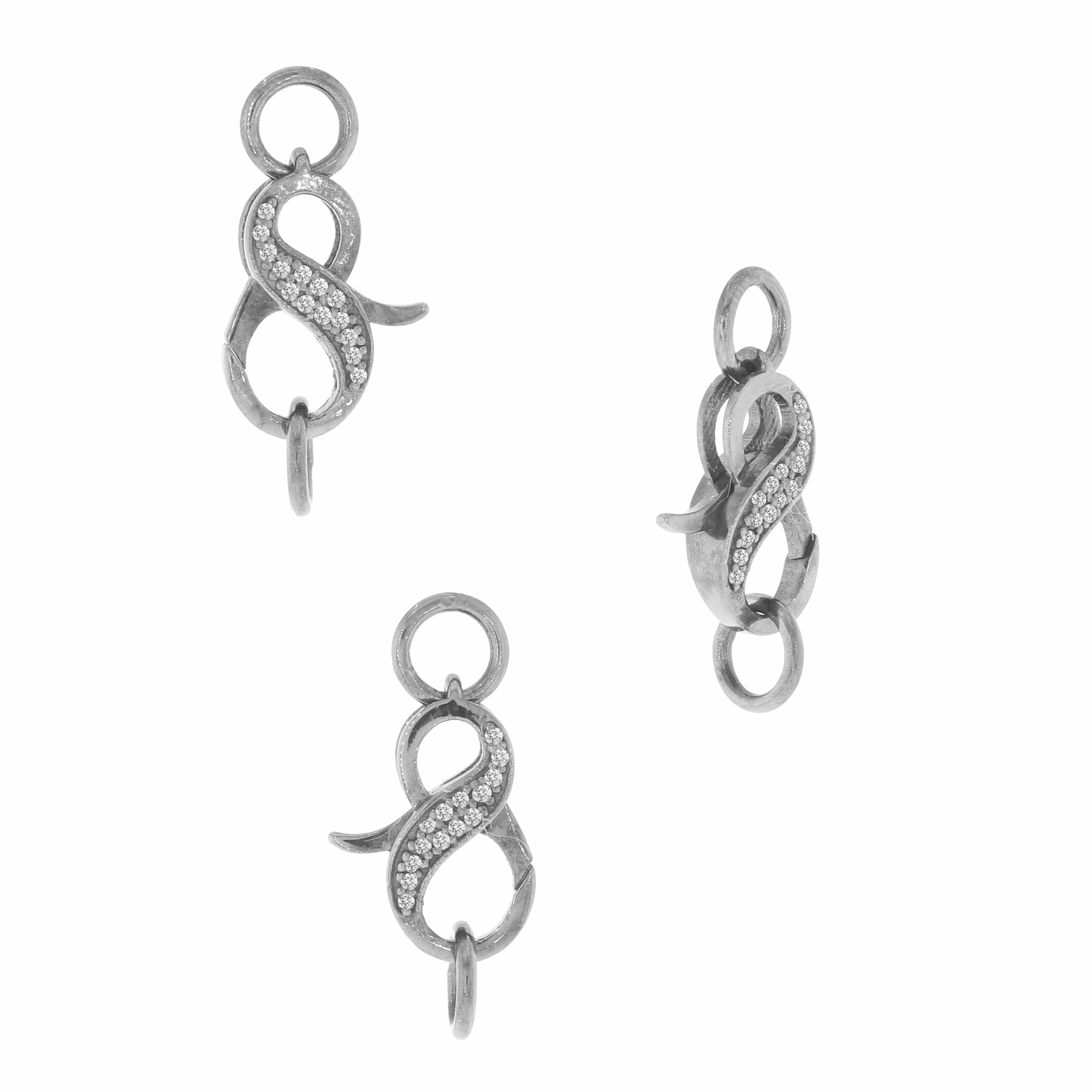 White Gold Pave Diamond Spring Lock
