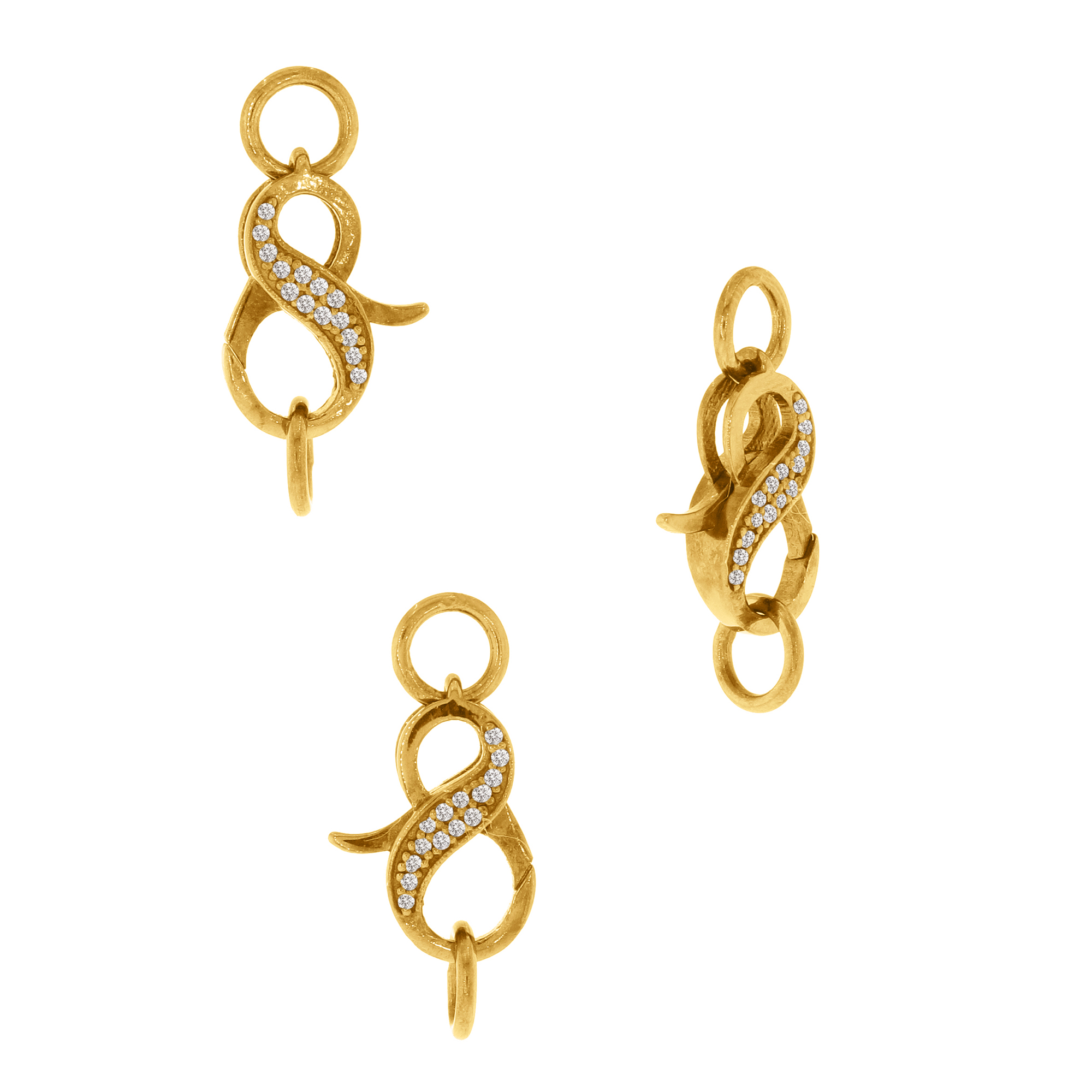 Yellow Gold Pave Diamond Spring Lock