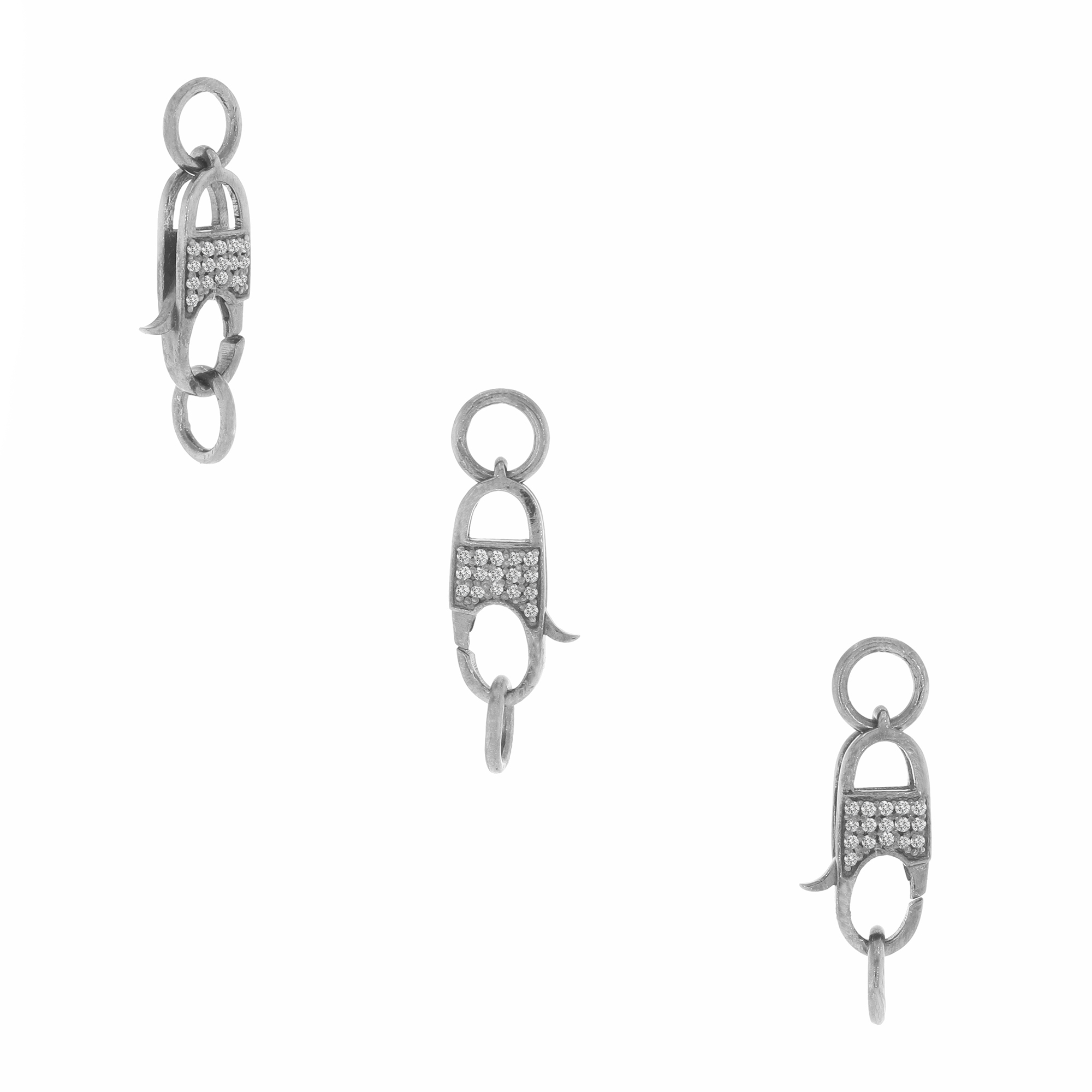 White Gold Pave Diamond Spring Lock