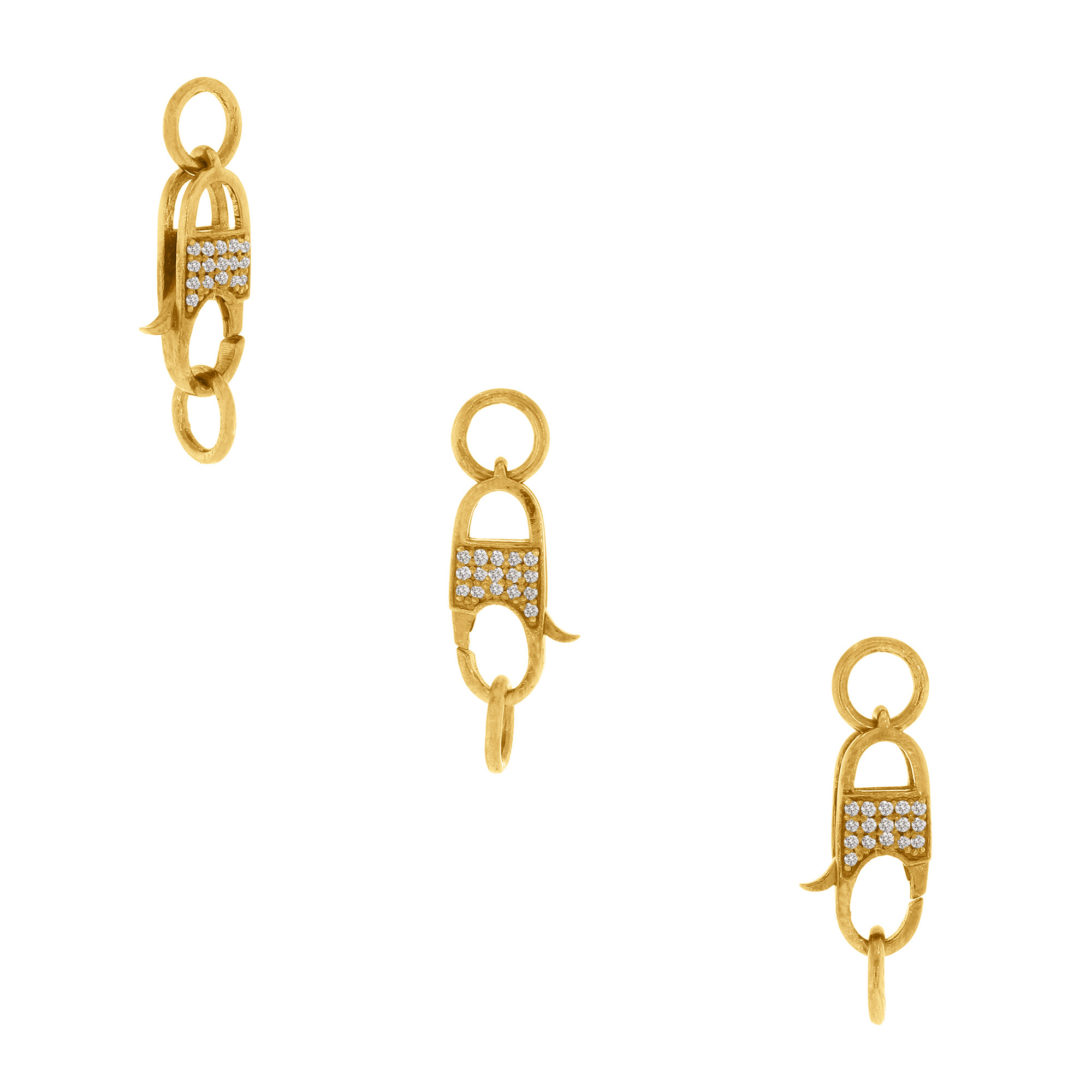 Yellow Gold Pave Diamond Spring Lock