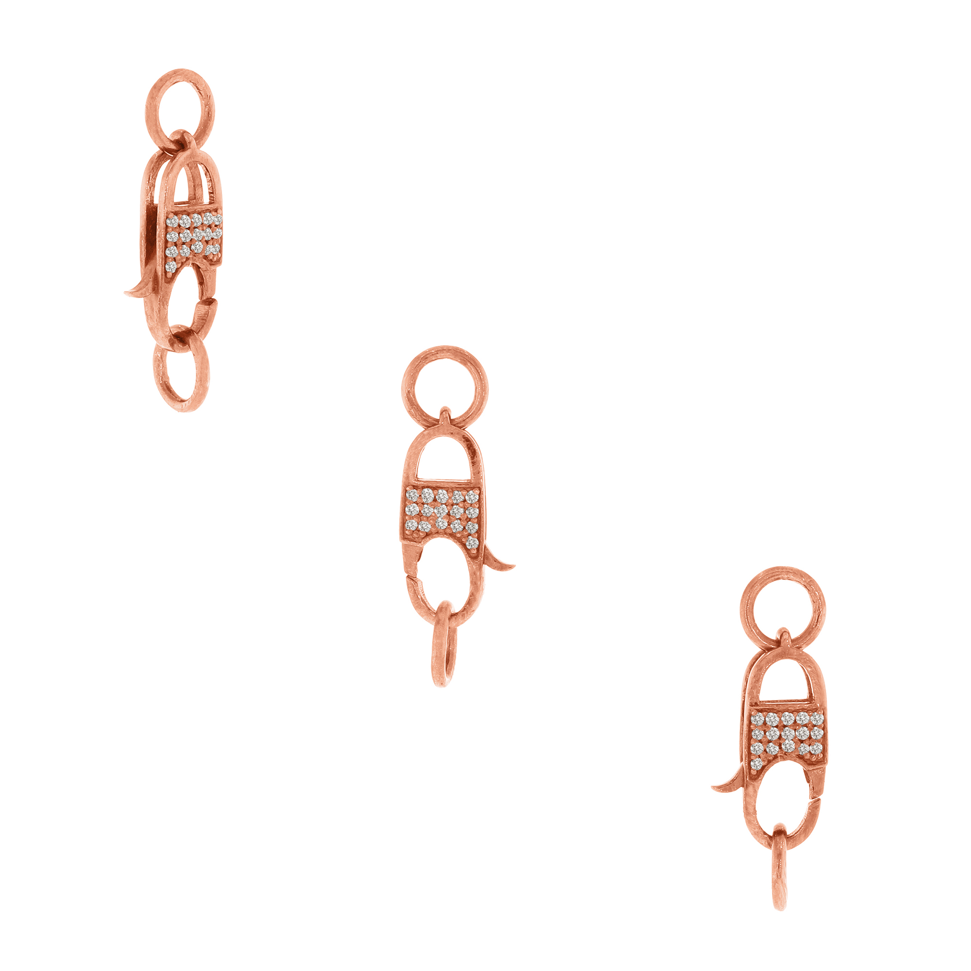 Rose Gold Pave Diamond Spring Lock