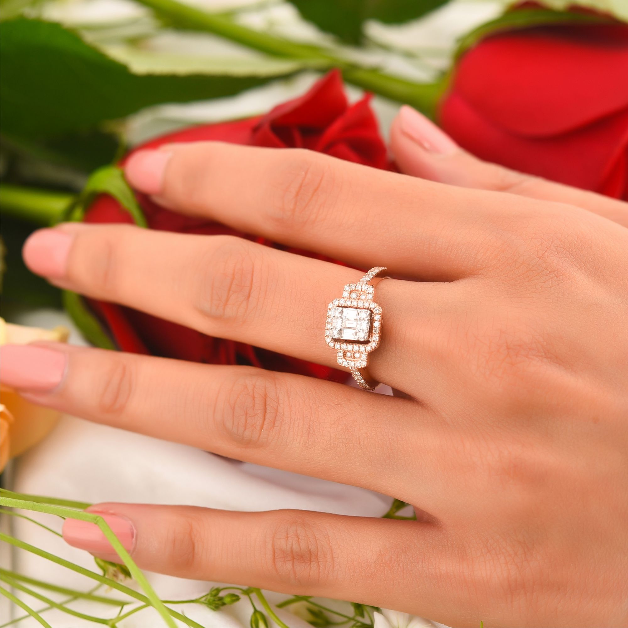 Rose Gold Fancy Diamond Ring