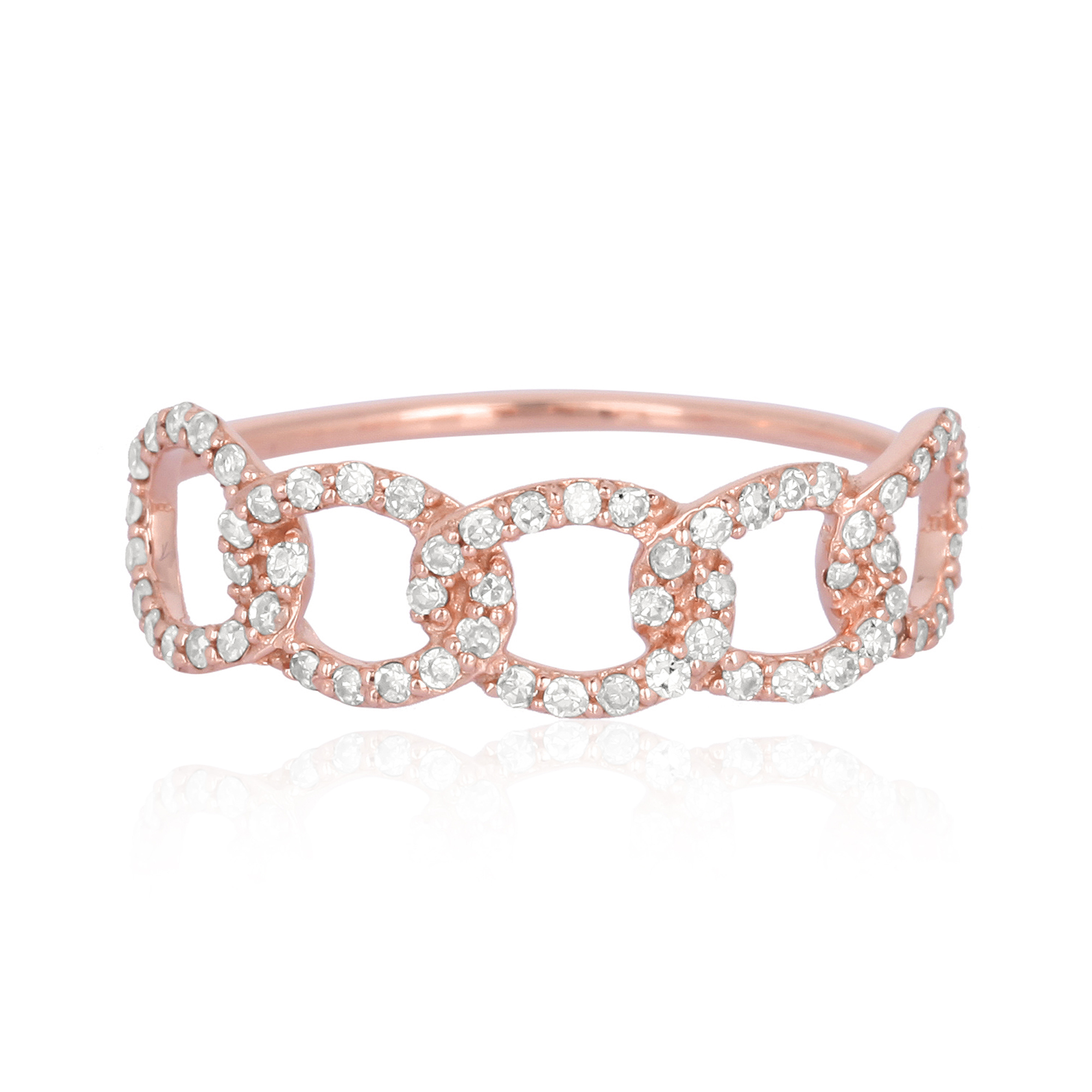 Rose Gold Link Diamond Ring