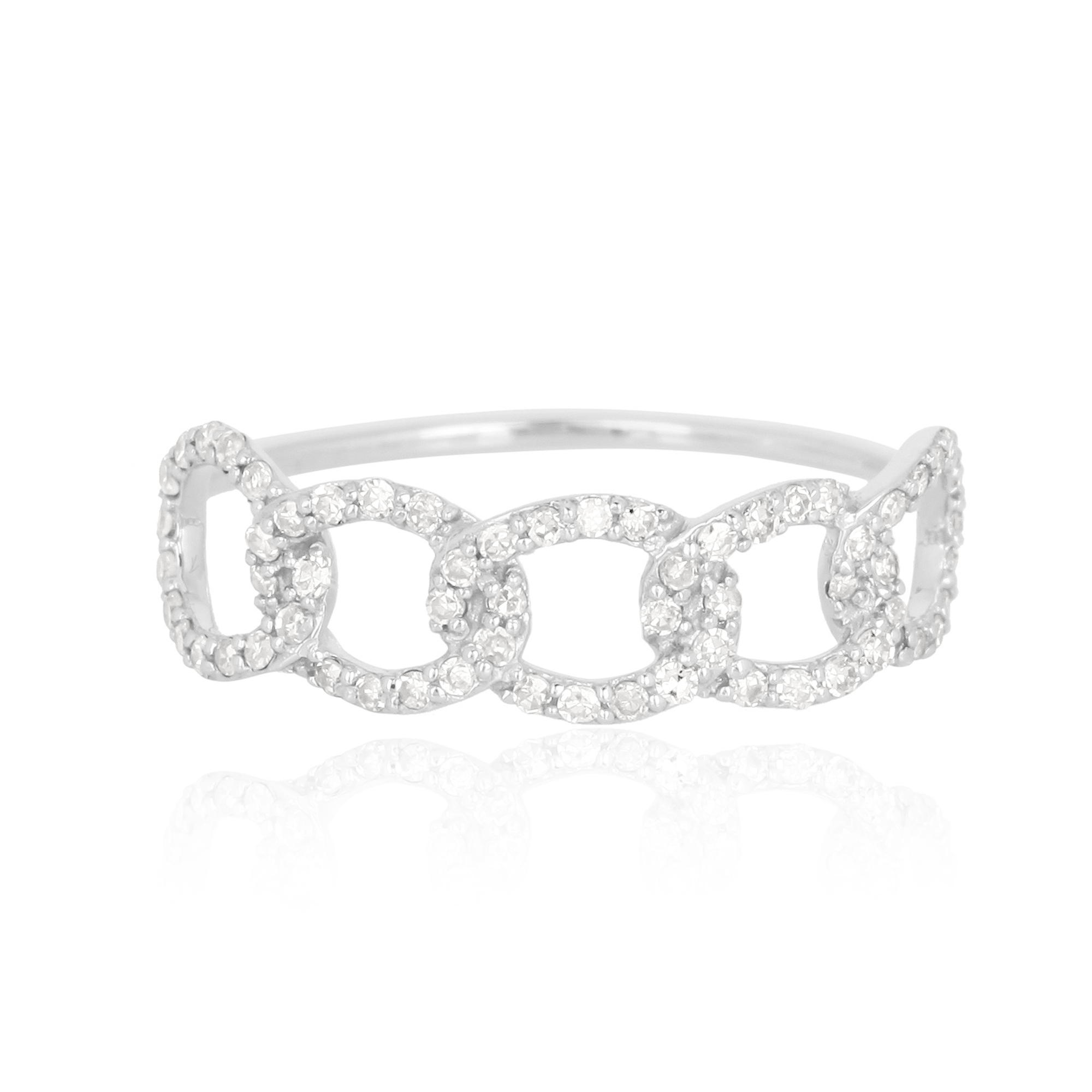White Gold Link Diamond Ring
