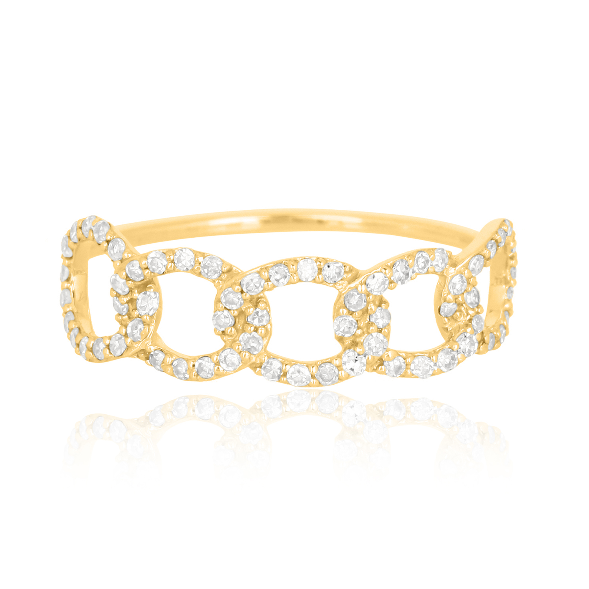 Yellow Gold Link Diamond Ring