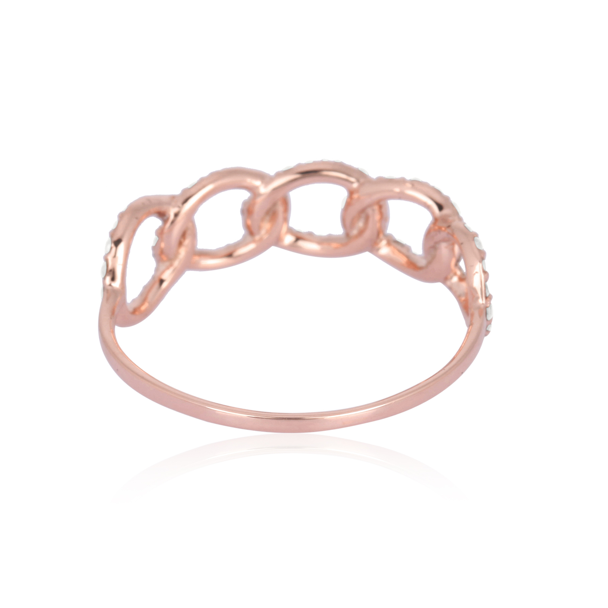 Rose Gold Link Diamond Ring
