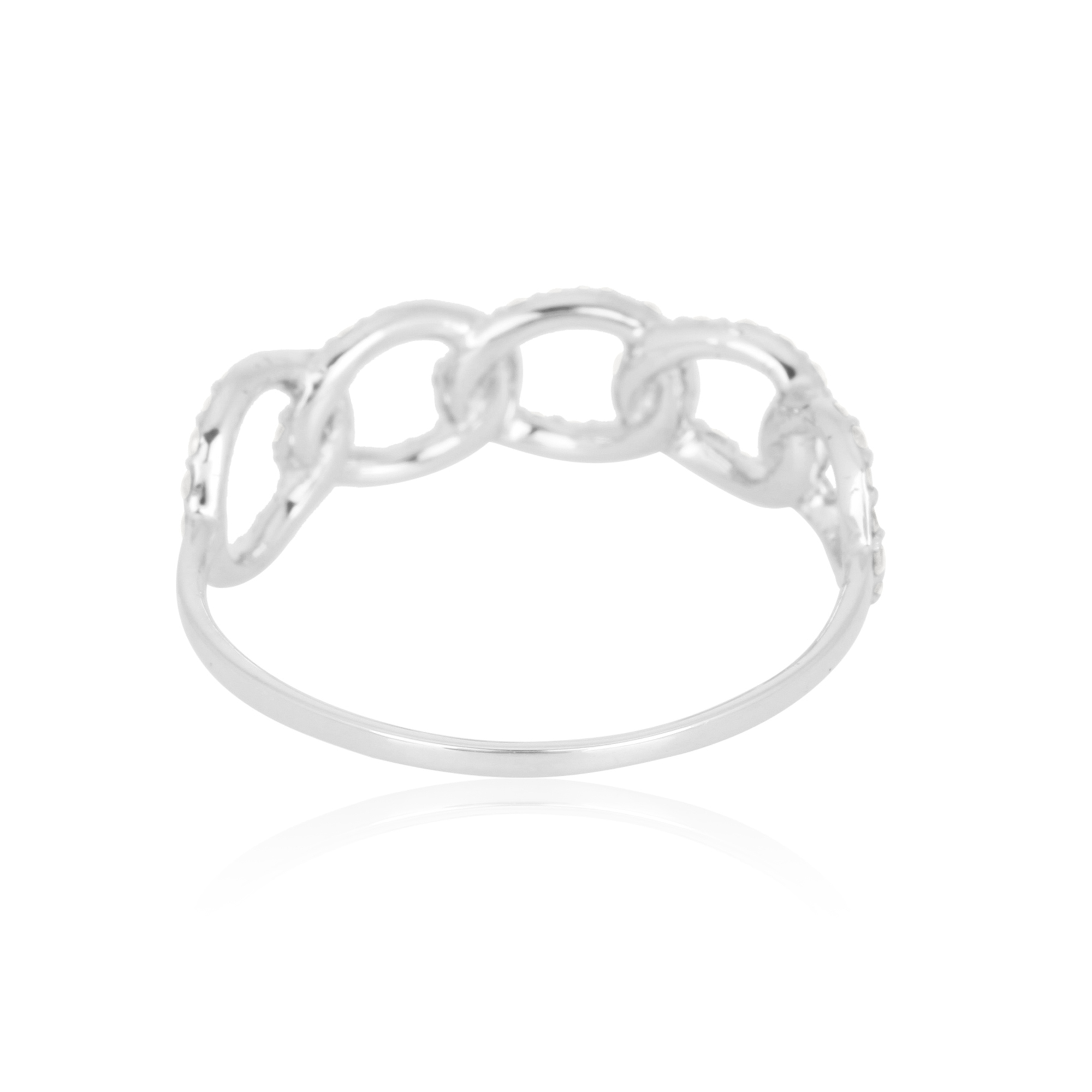 White Gold Link Diamond Ring