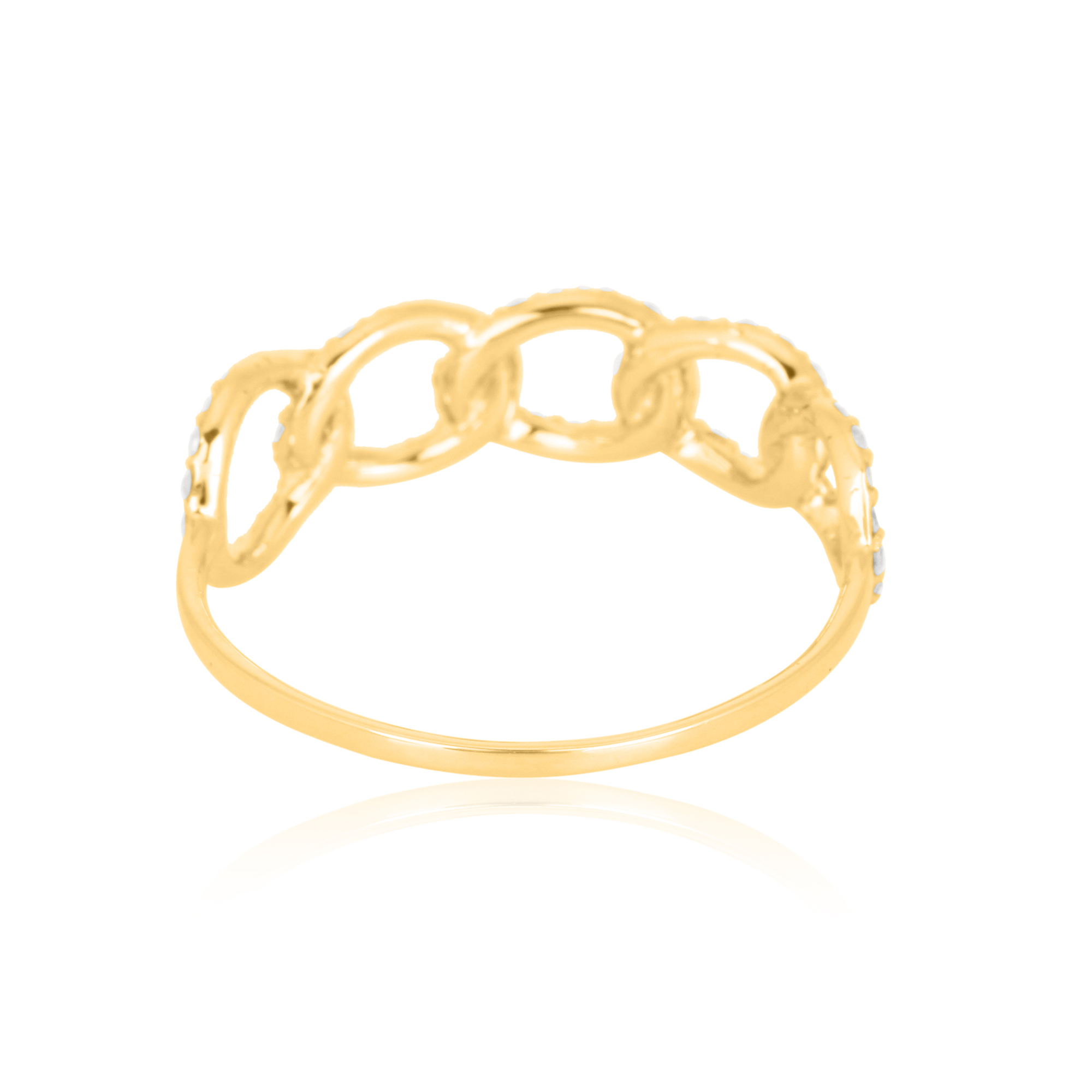 Yellow Gold Link Diamond Ring