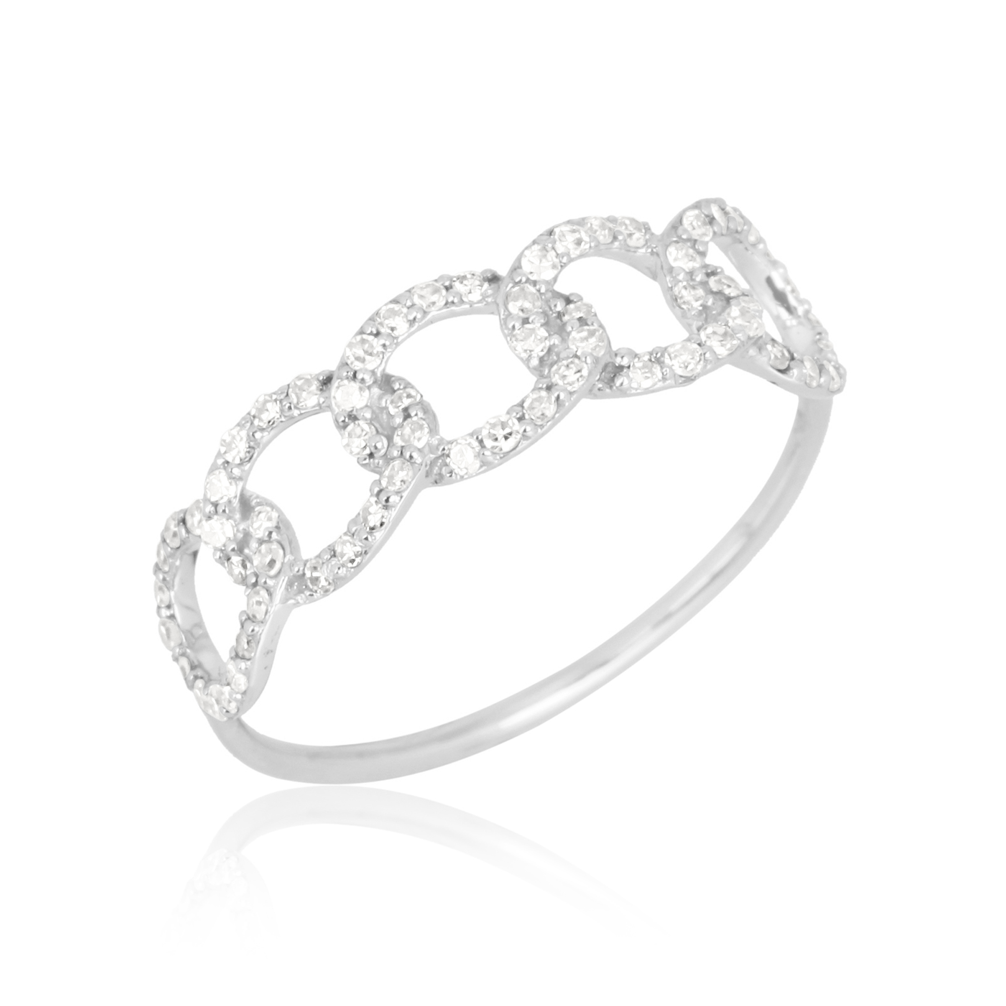 White Gold Link Diamond Ring