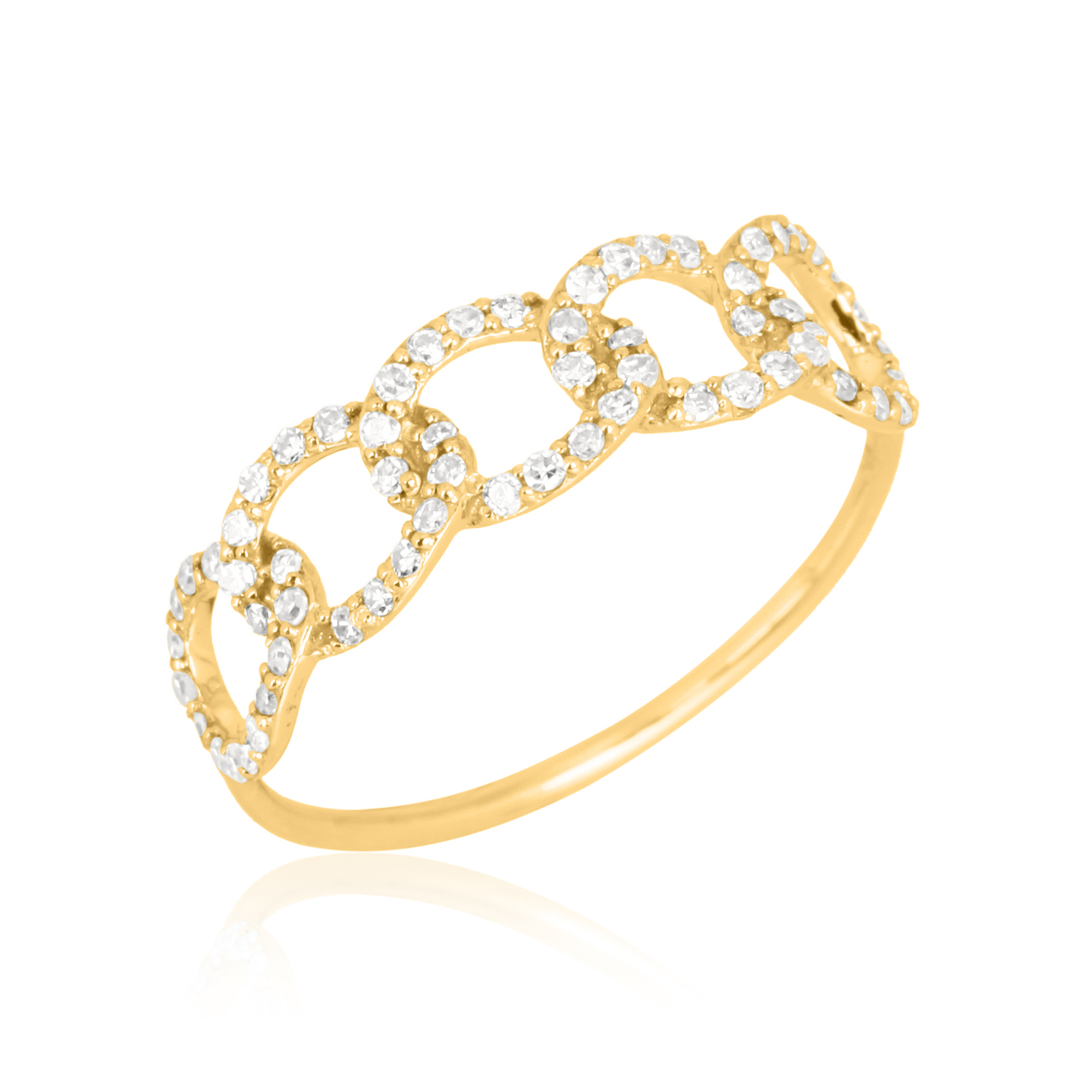 Yellow Gold Link Diamond Ring
