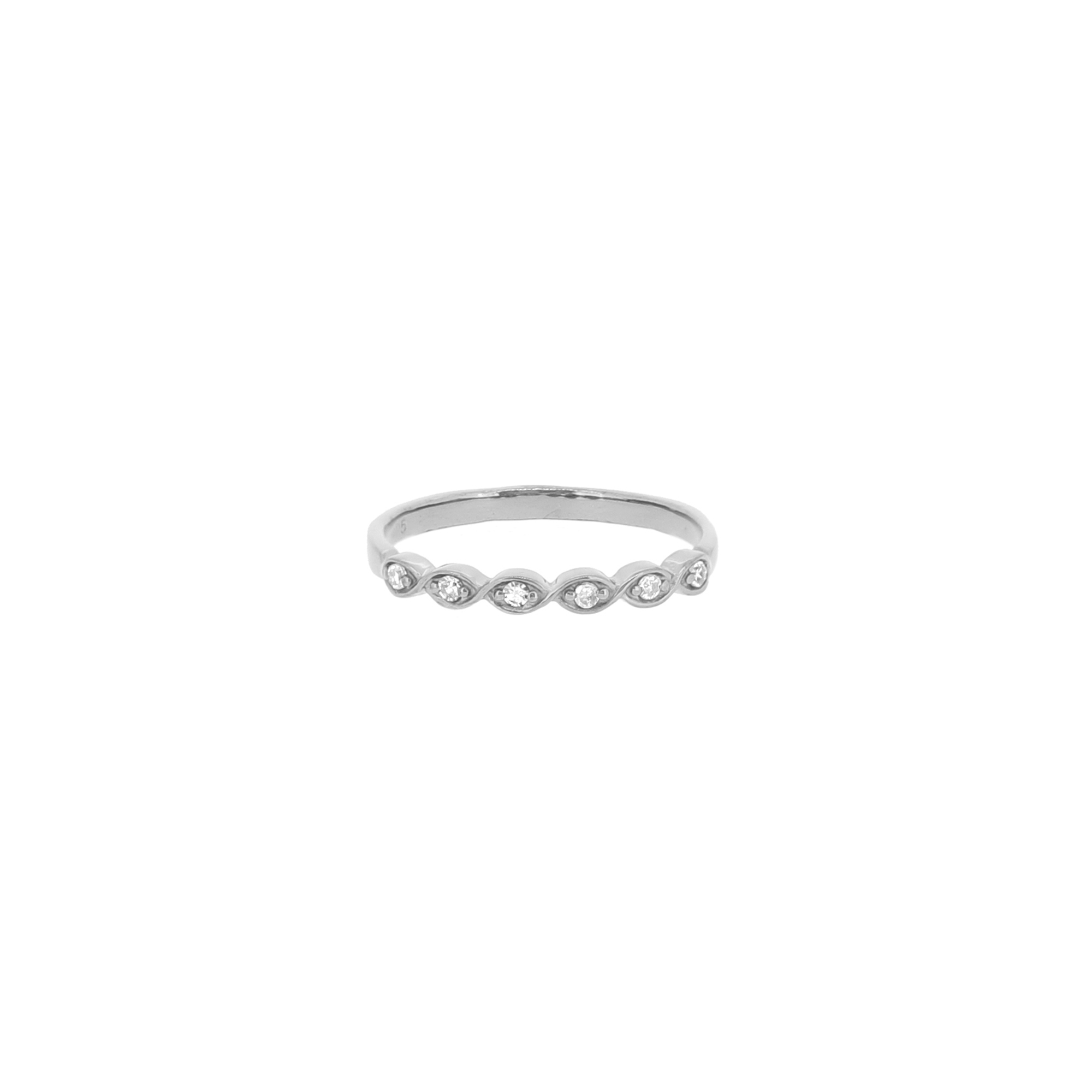 Sterling Silver Diamond Band Ring