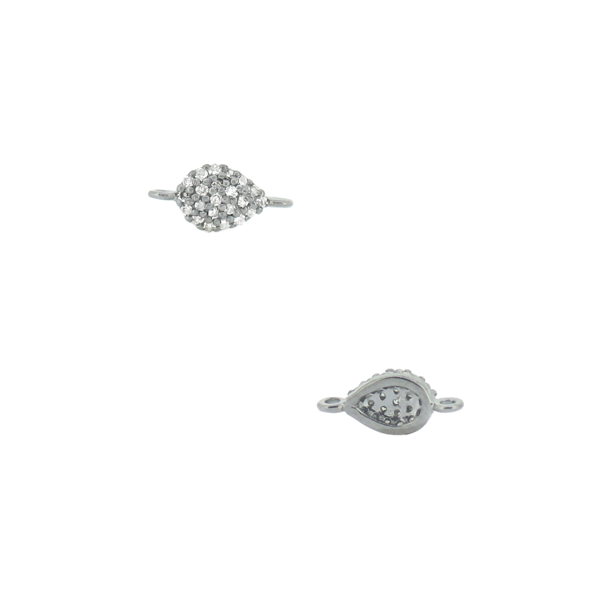 Sterling Silver Pear Shape Diamond Connector