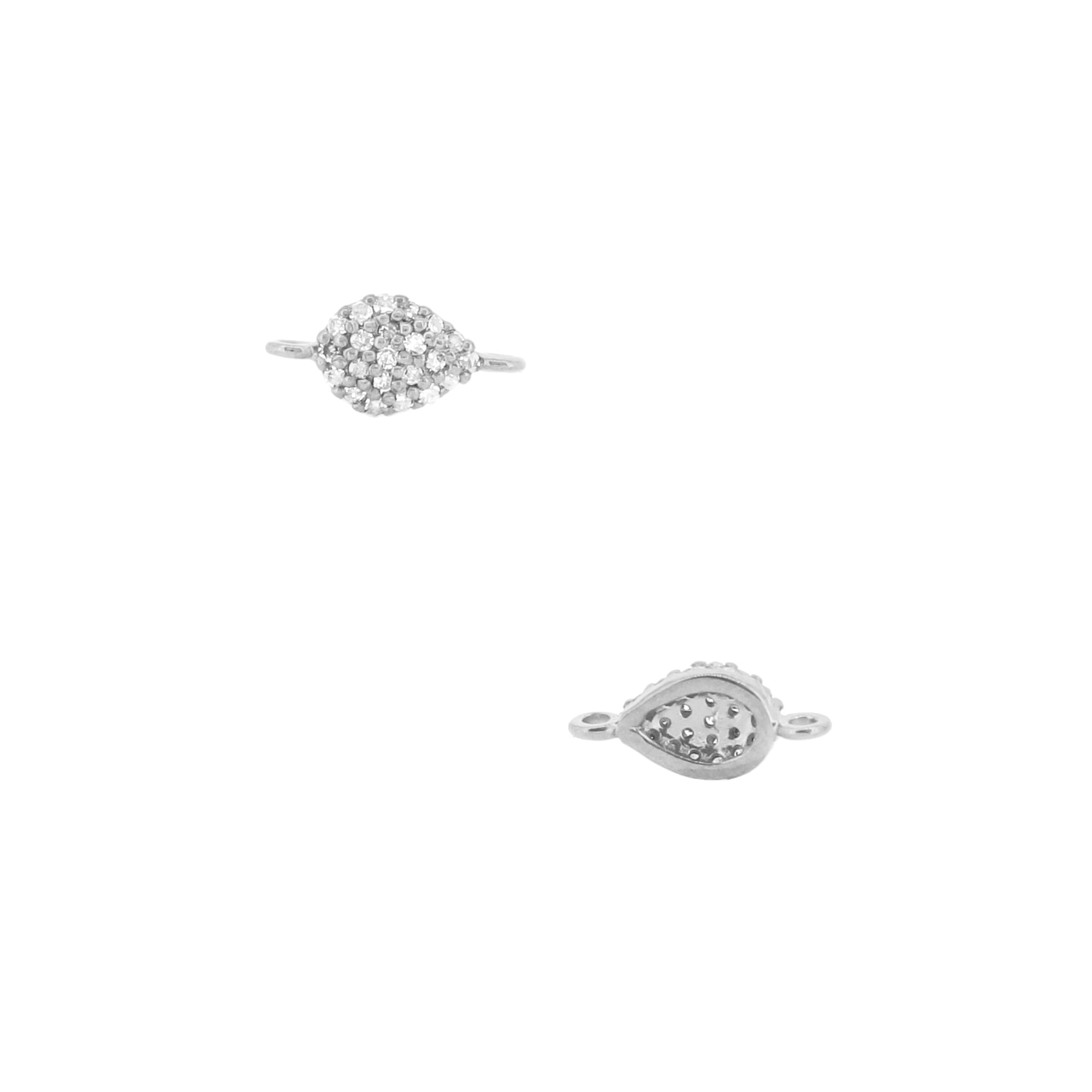 White Gold Pear Shape Diamond Connector