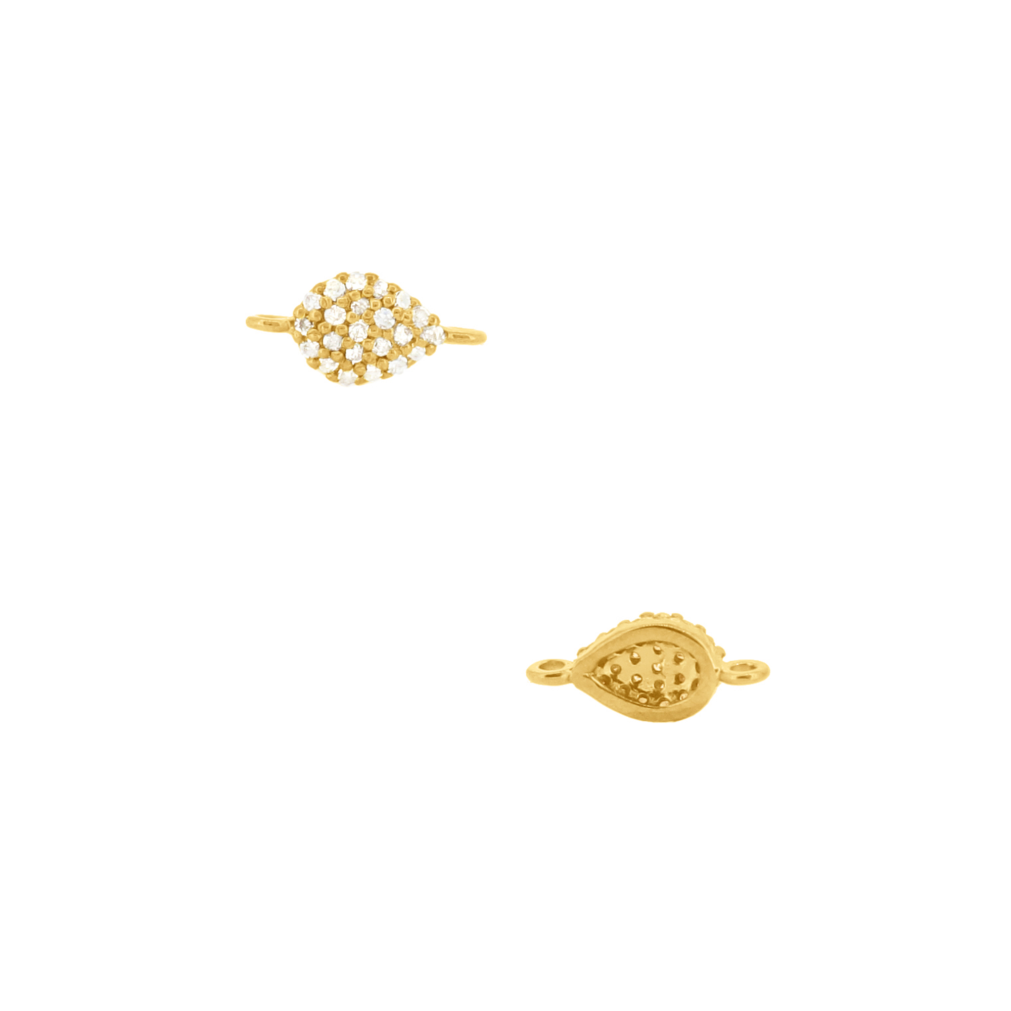 Yellow Gold Pear Shape Diamond Connector