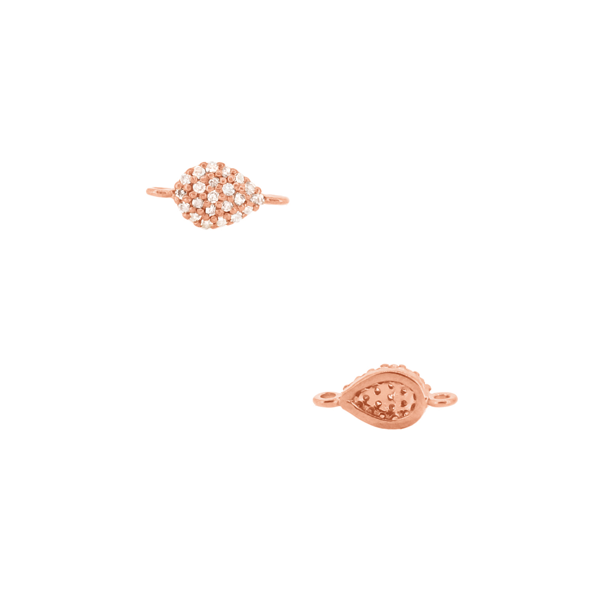 Rose Gold Pear Shape Diamond Connector