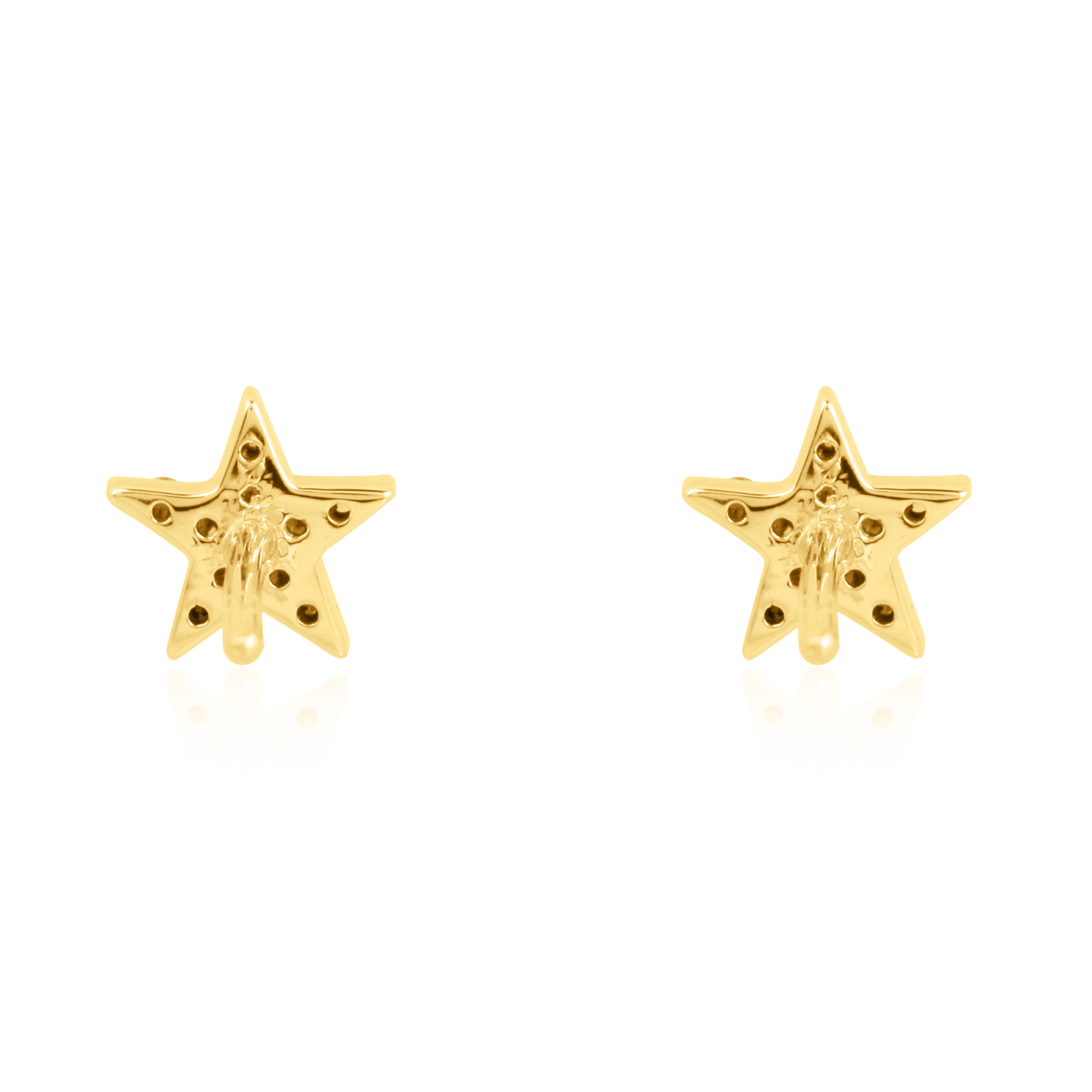 Yellow Gold Diamond Star Studs