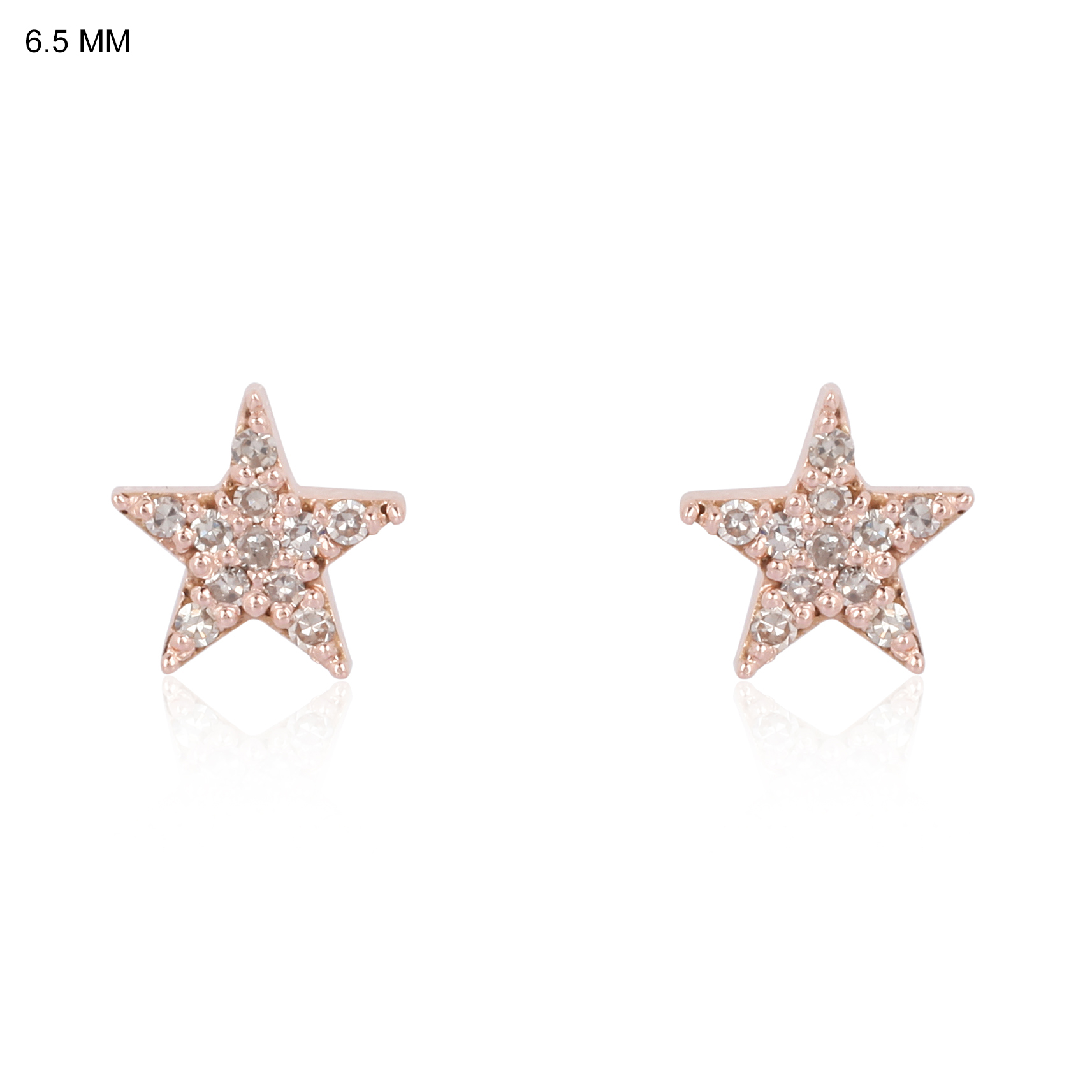 Rose Gold Diamond Star Studs