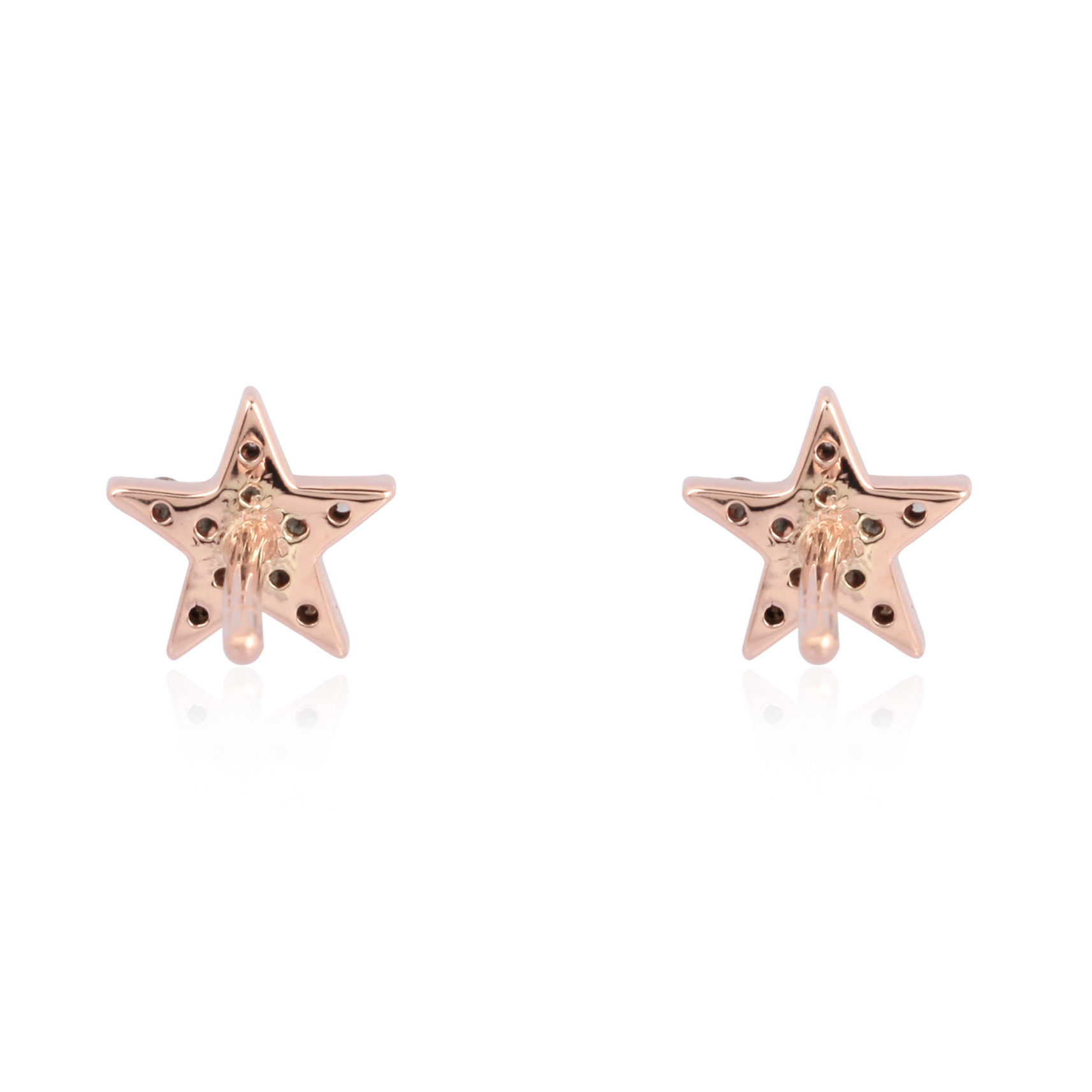 Sterling Silver Diamond Star Studs