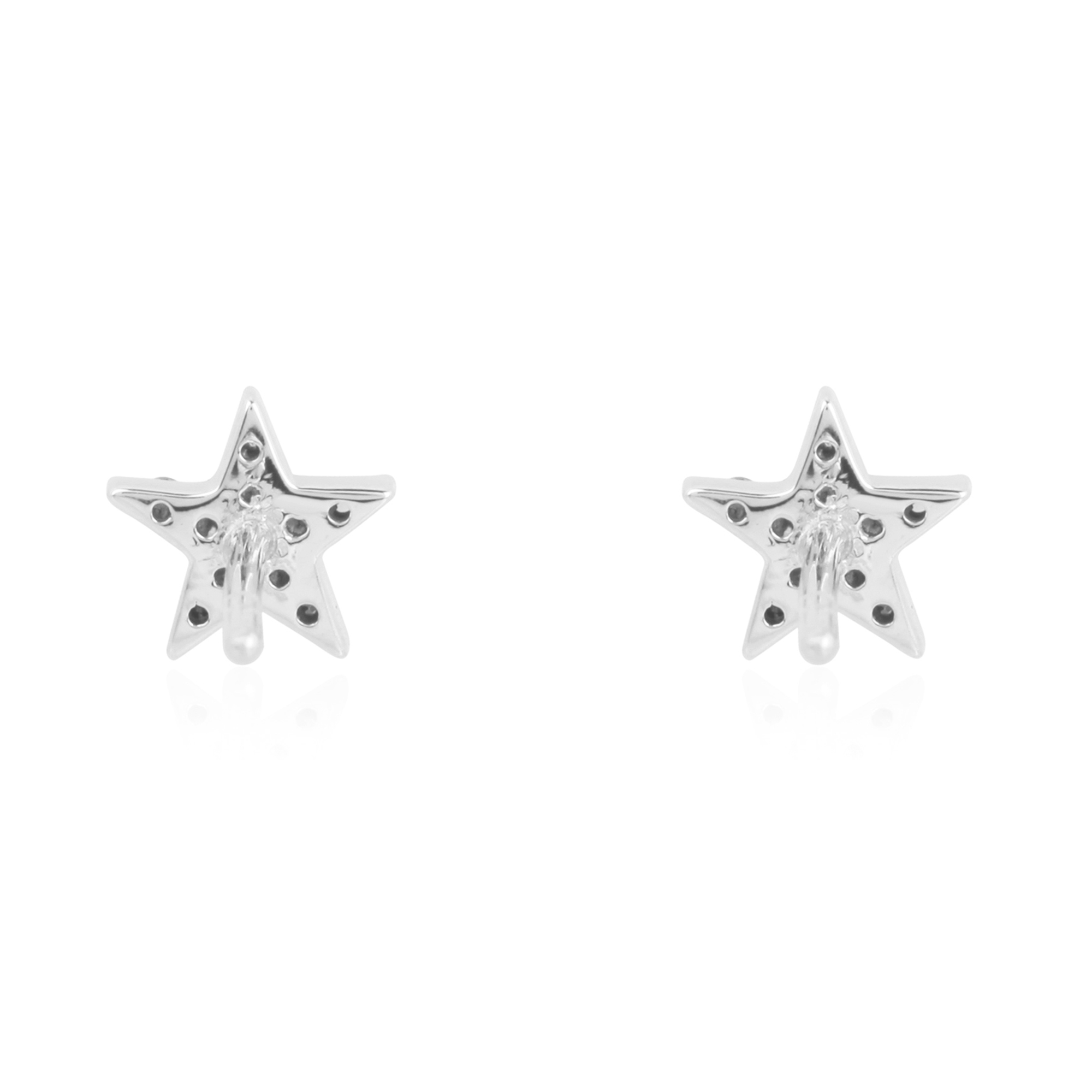 White Gold Diamond Star Studs
